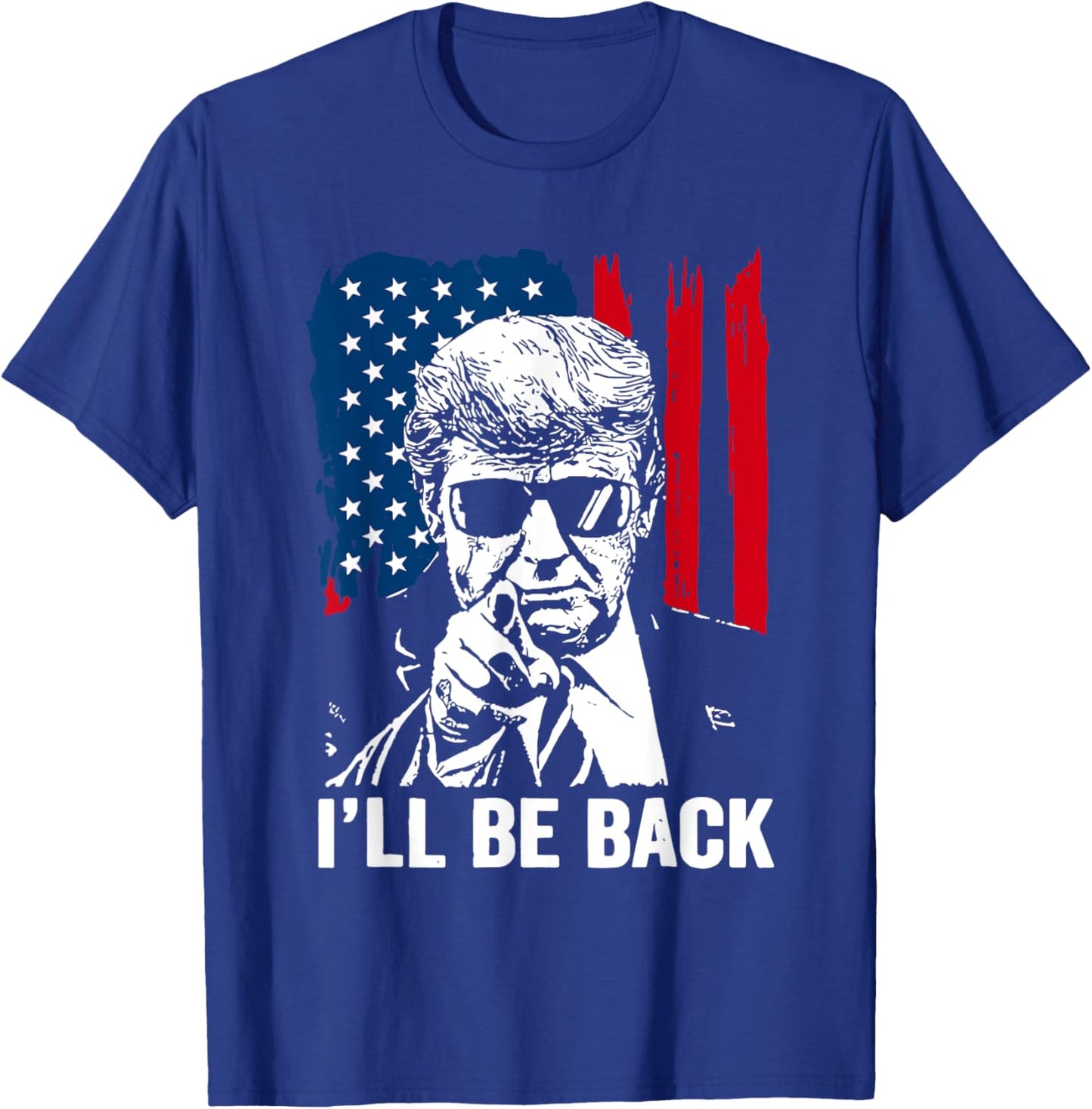 Vintage I'll Be USA Back Trump American Flag Women T-Shirt - T-Shirt | Royal