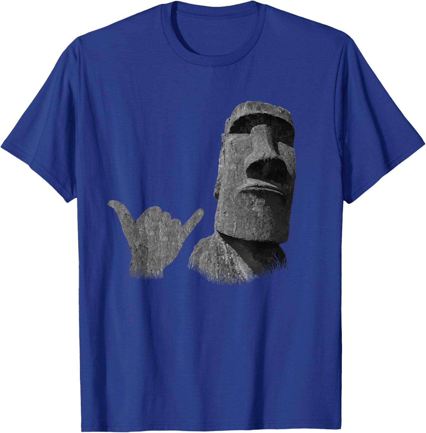 Funny Easter Island Rapa NUI Moai Statue Surfer Shaka Sign T-Shirt - T-Shirt | Royal