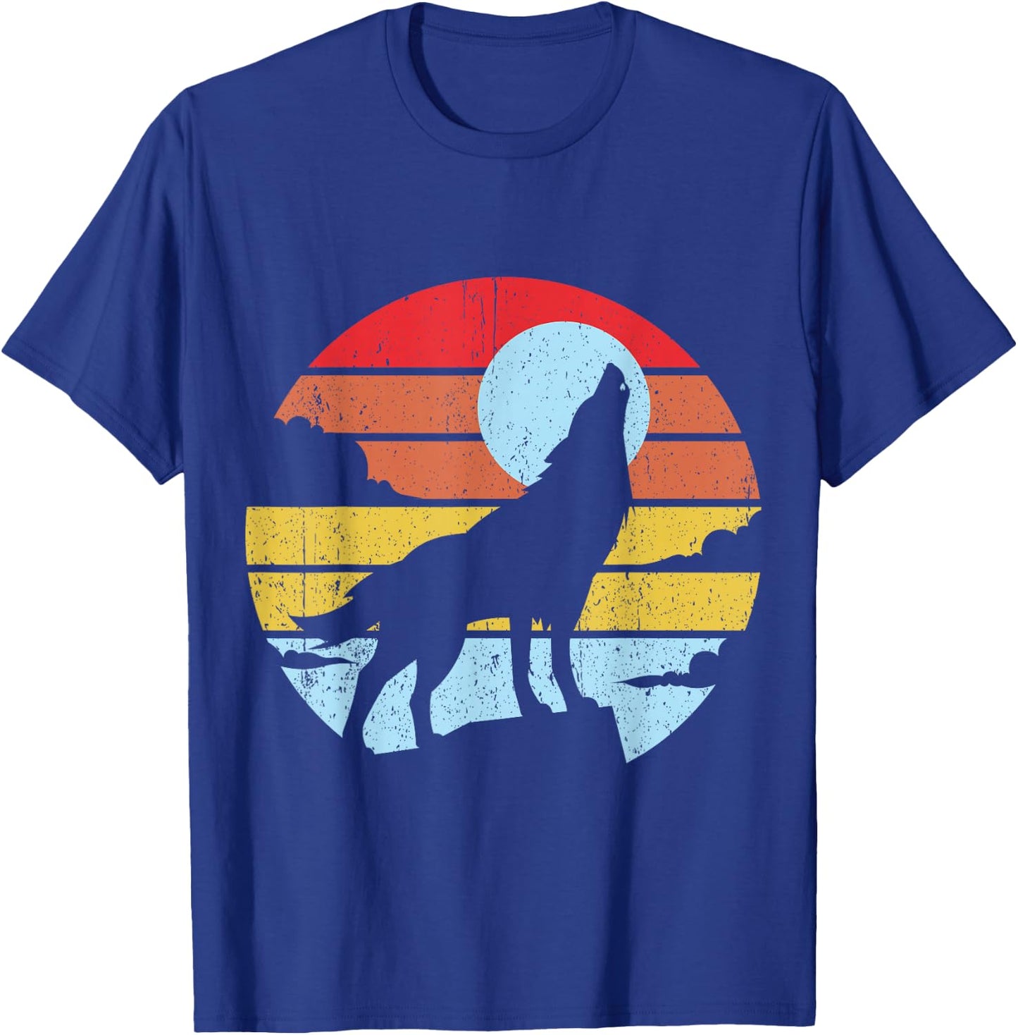 Colorful Wolf Design Wolves Moon T-Shirt - T-Shirt | Royal
