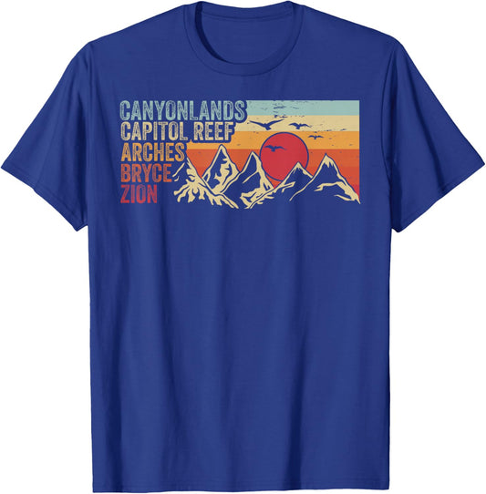 Vintage Utah Souvenir Big 5 Utah Mighty Five National Park T-Shirt - T-Shirt | Royal