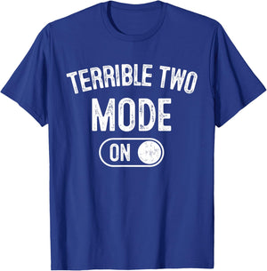 Terrible Two Mode On 2Nd Birthday Gifts Bday 2 Years Old T-Shirt - T-Shirt | Royal