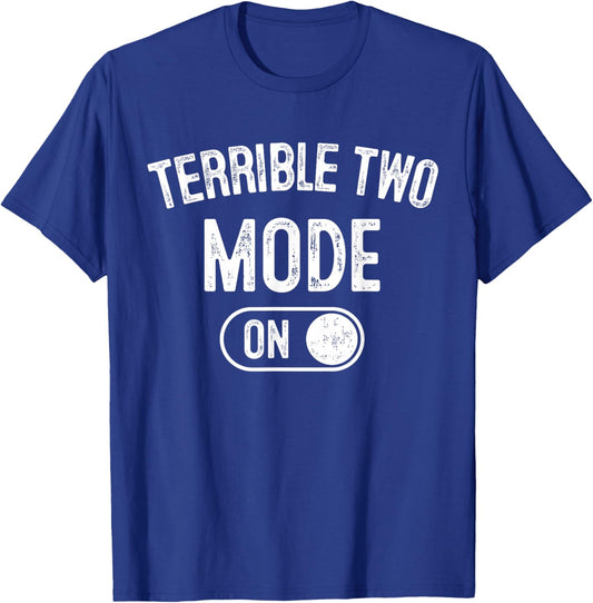 Terrible Two Mode On 2Nd Birthday Gifts Bday 2 Years Old T-Shirt - T-Shirt | Royal
