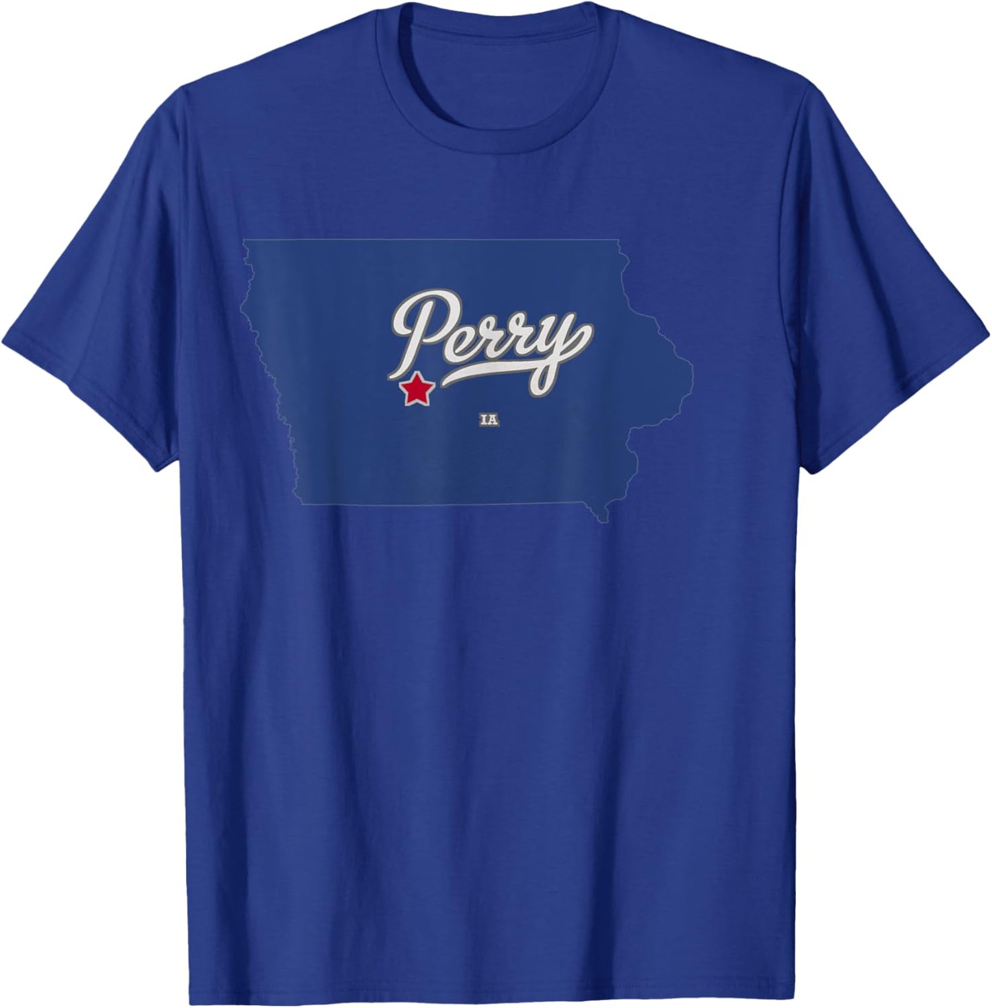 Perry Iowa IA Map T-Shirt - T-Shirt | Royal