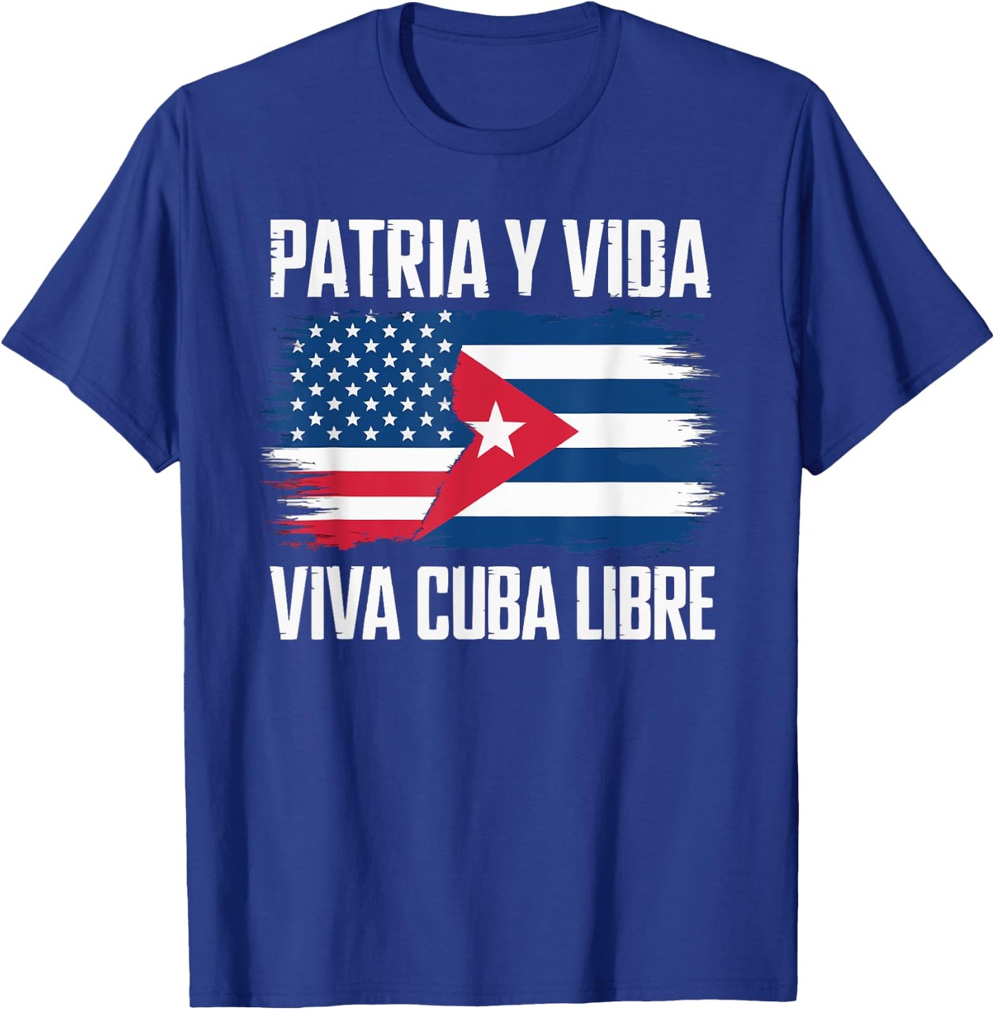Half Cuban Half American Country USA Flag Cuba America T-Shirt - T-Shirt | Royal