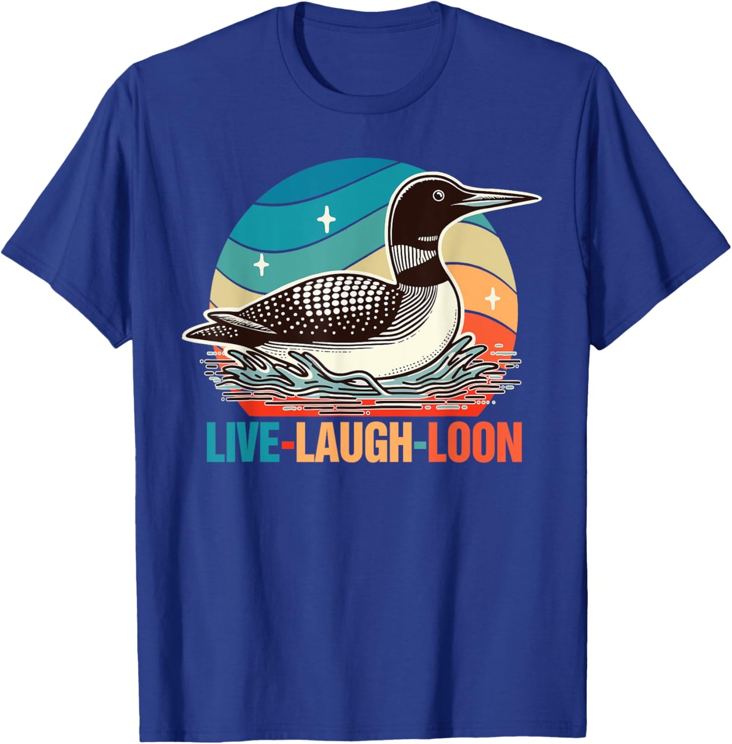 Funny Birds Mom Retro Vintage Outfits Common Loon Bird Lover Bird Watching Lives Laugh Loon , Small, Black T-Shirt - T-Shirt | Royal
