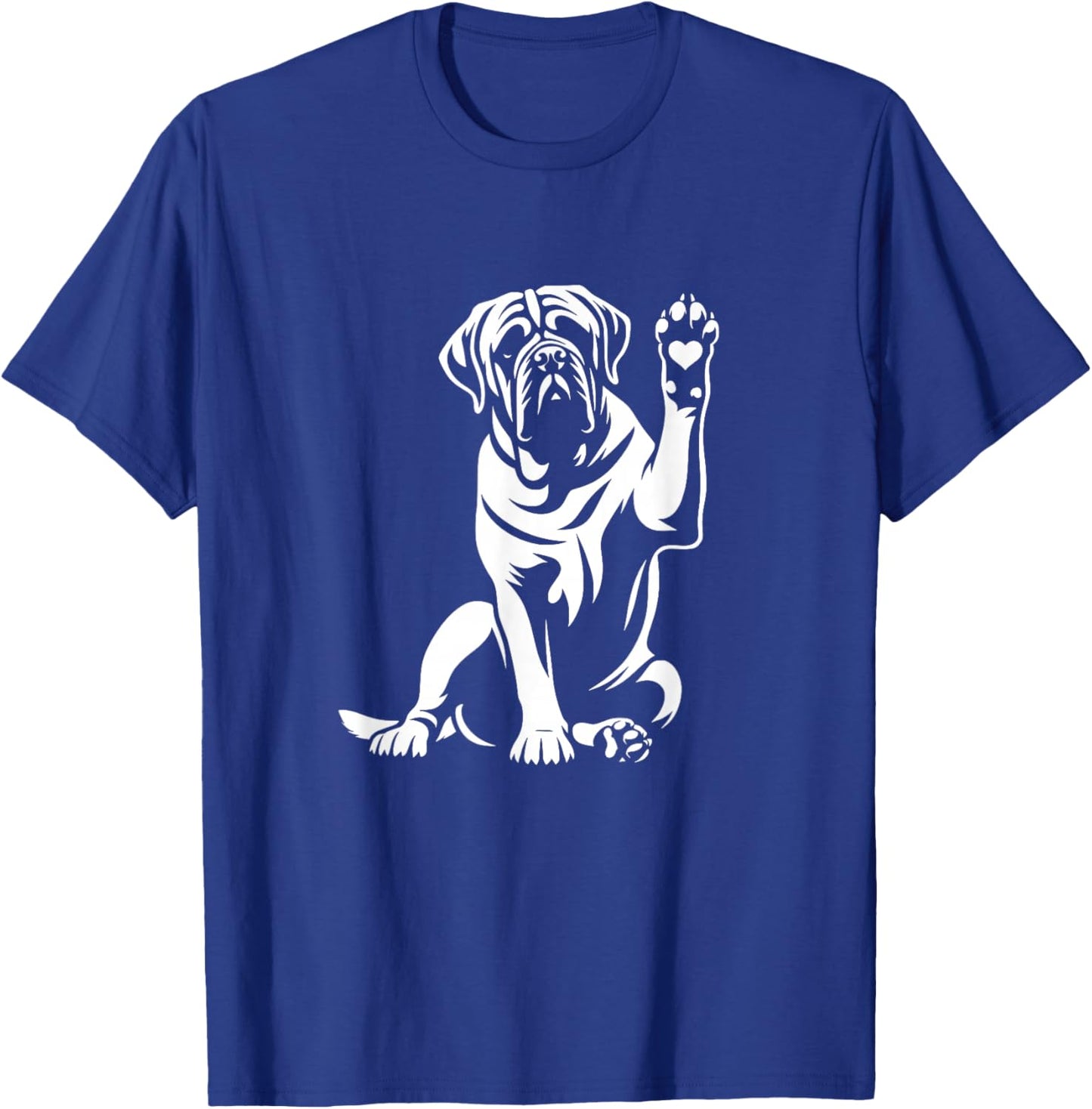 English Mastiff Love Dog Paw Heart Graphic Design T-Shirt - T-Shirt | Royal