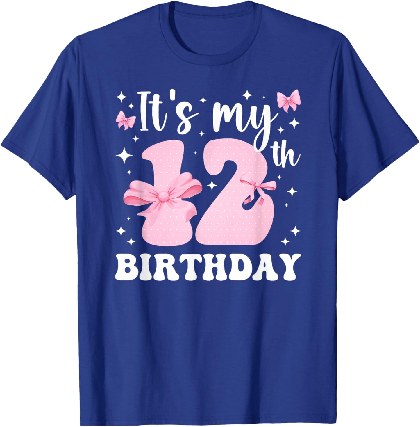 12th Coquette Themed Birthday Twelve Year Old Girl Bow T-Shirt - T-Shirt | Royal
