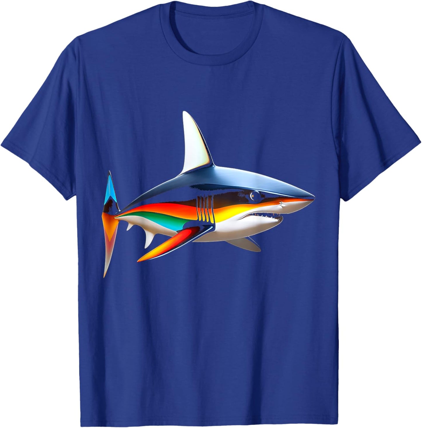 Shark Colorful Art Animal Love Illustration Graphic Shark T-Shirt - T-Shirt | Royal