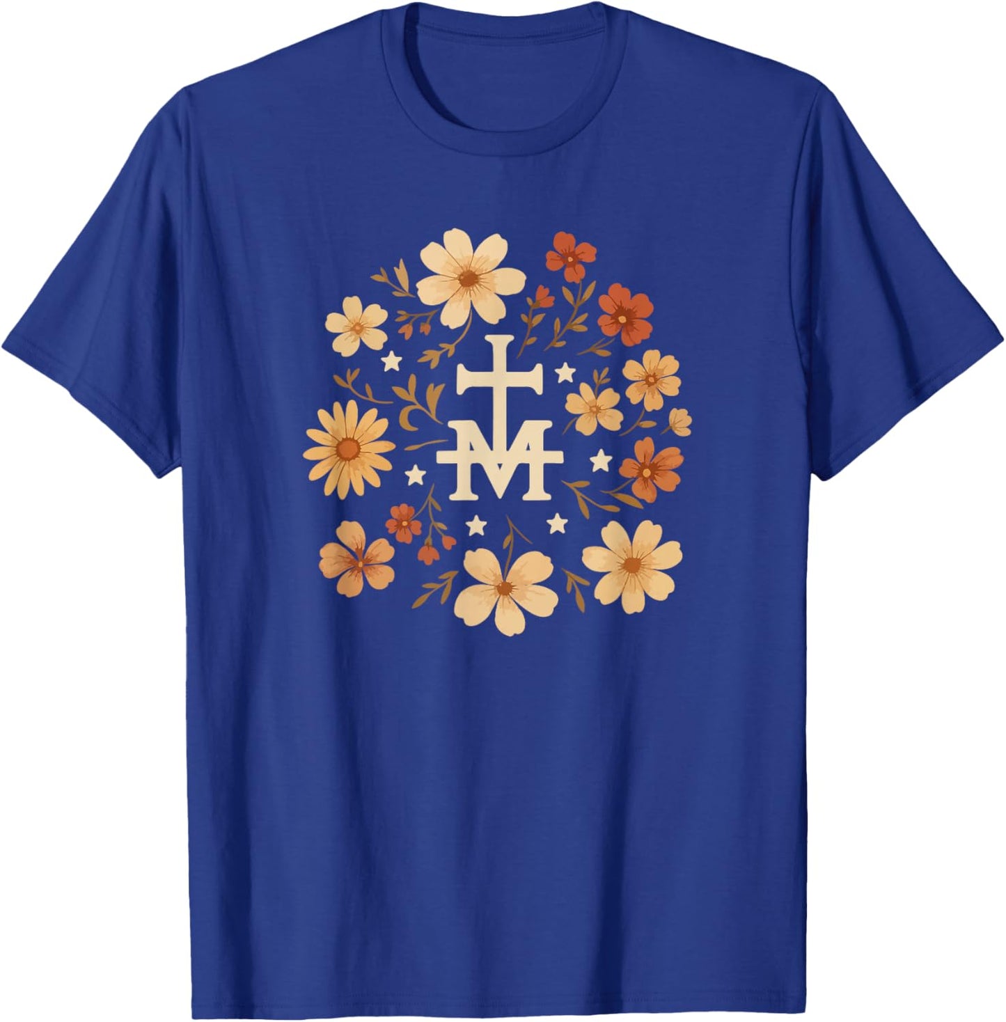 Marian Art Catholic Medal Cute Graphic T-Shirt - T-Shirt | Royal