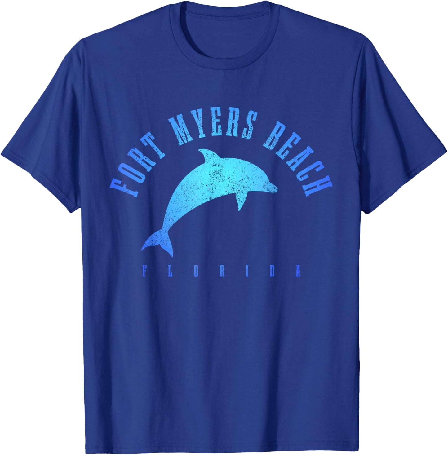 Fort Myers Beach Florida FL Vintage Dolphin Vacation T-Shirt - T-Shirt | Royal