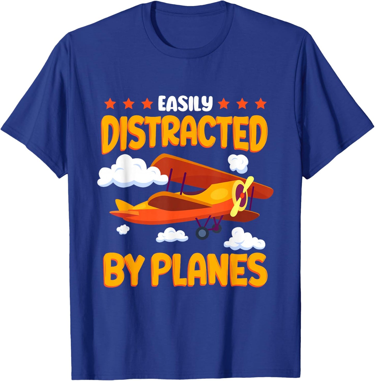 Airplane Lover Easily Distracted By Planes Kids T-Shirt - T-Shirt | Royal