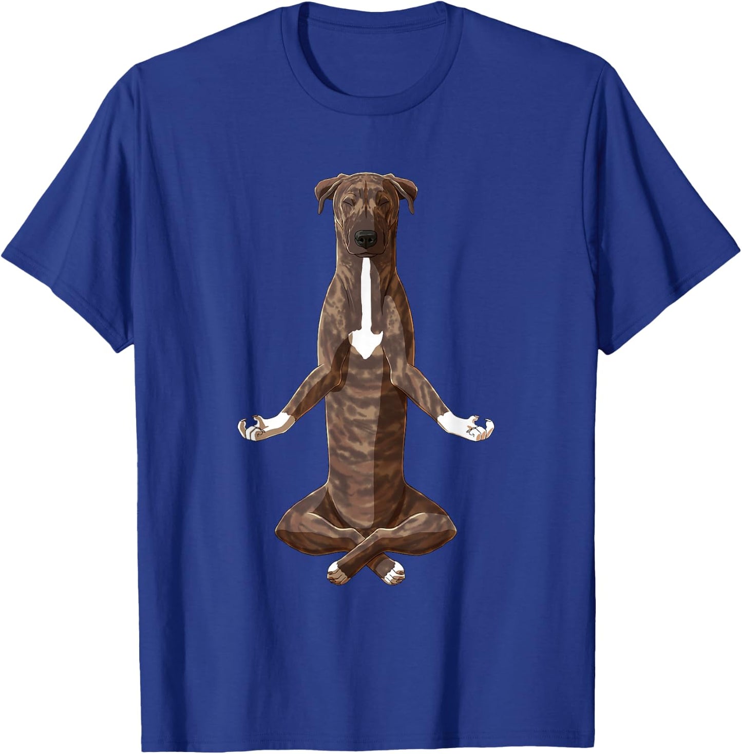 Funny Yoga Dog Mountain Cur Men Women Kids T-Shirt - T-Shirt | Royal