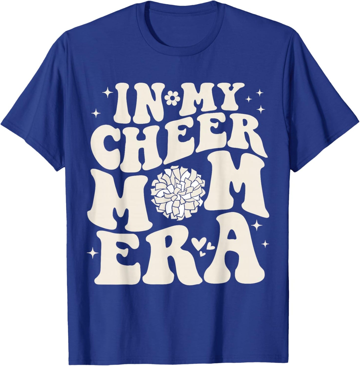 In My Cheer Mom Era Groovy Cheerleading Football Mom Women T-Shirt - T-Shirt | Royal