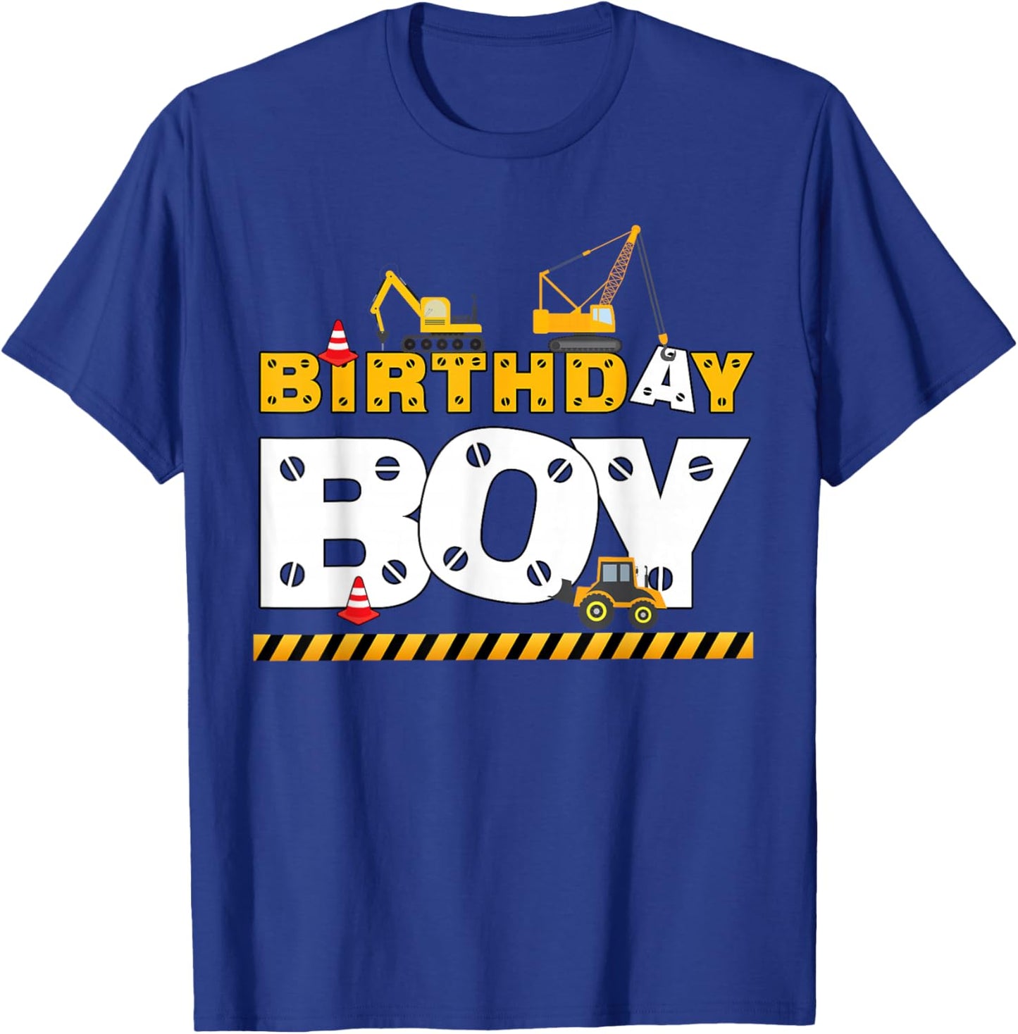 Birthday Boy Construction Family Birthday Party T-Shirt - T-Shirt | Royal