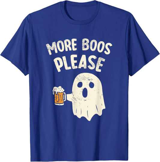 Retro More Boos Please Ghost Beer Halloween Costume Men Boys T-Shirt - T-Shirt | Royal