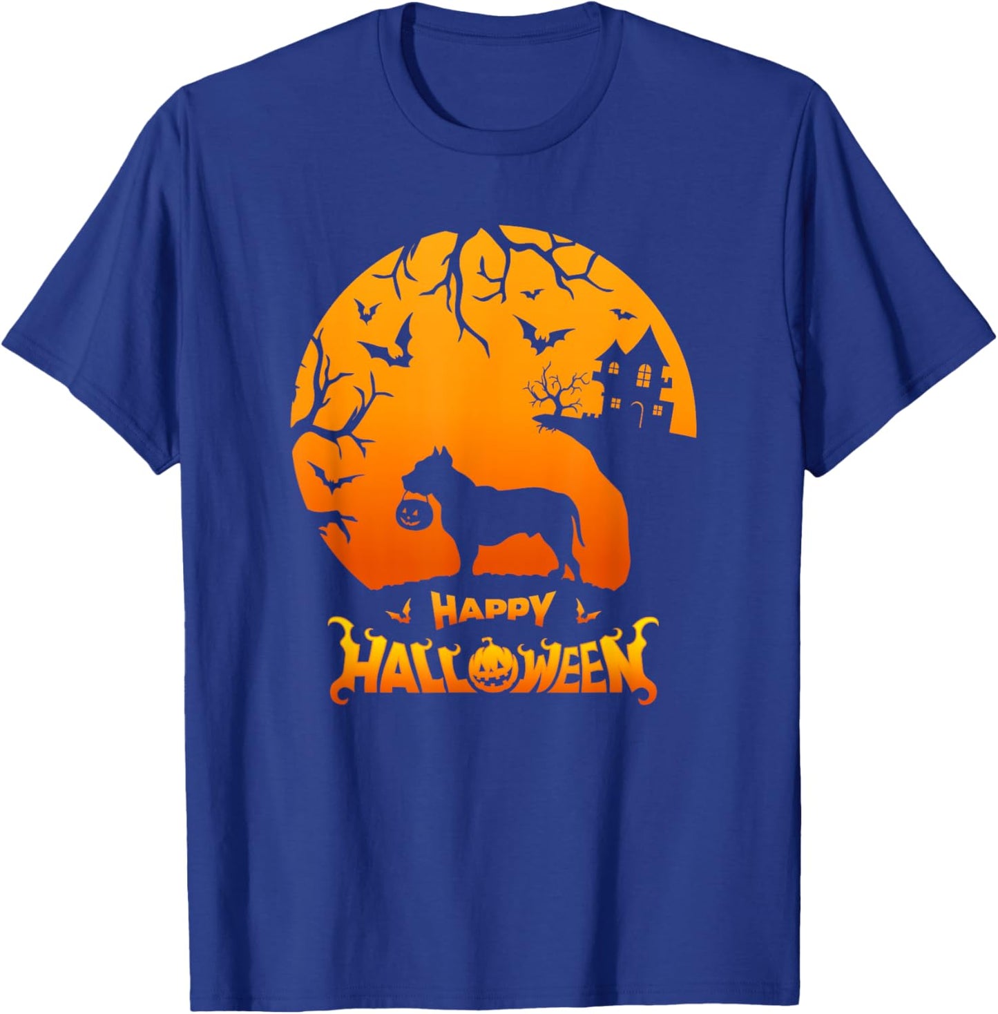 Pitbull Pittie Happy Halloween Costume Dog Boo Dogs T-Shirt - T-Shirt | Royal