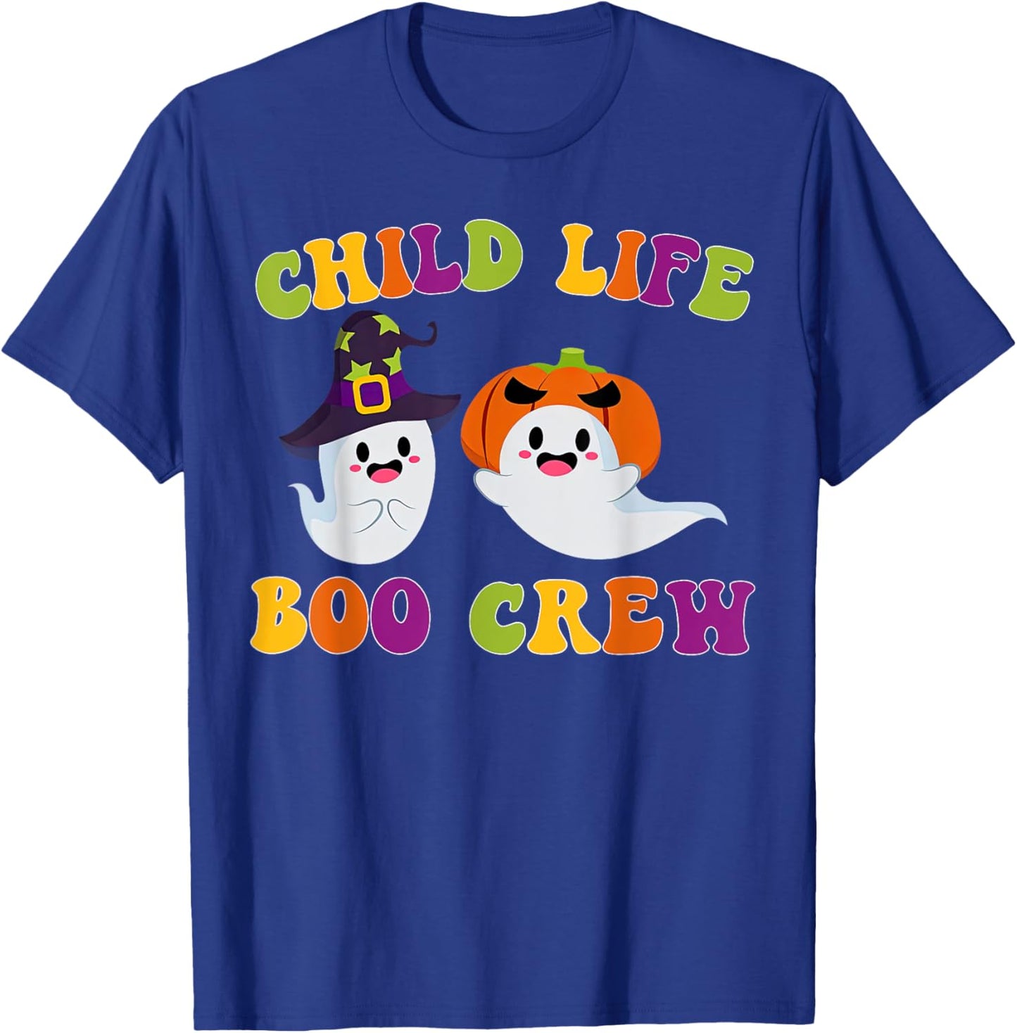 Child Life Boo Crew Ghost Halloween Child Life Specialist T-Shirt - T-Shirt | Royal