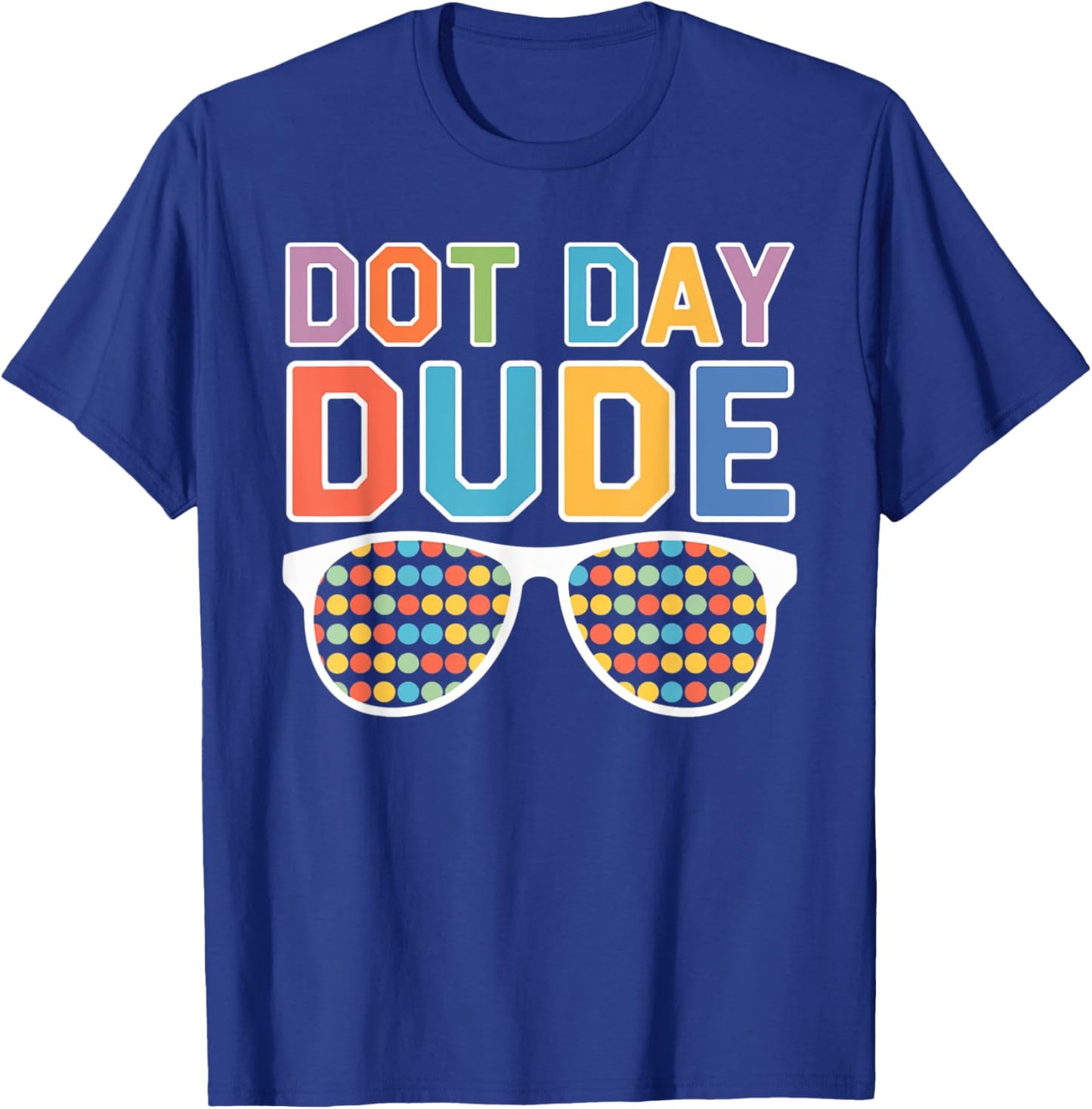 Dot Day Shirt for Kids Boys Girls Youths Dotted Dude Glasses T-Shirt - T-Shirt | Royal