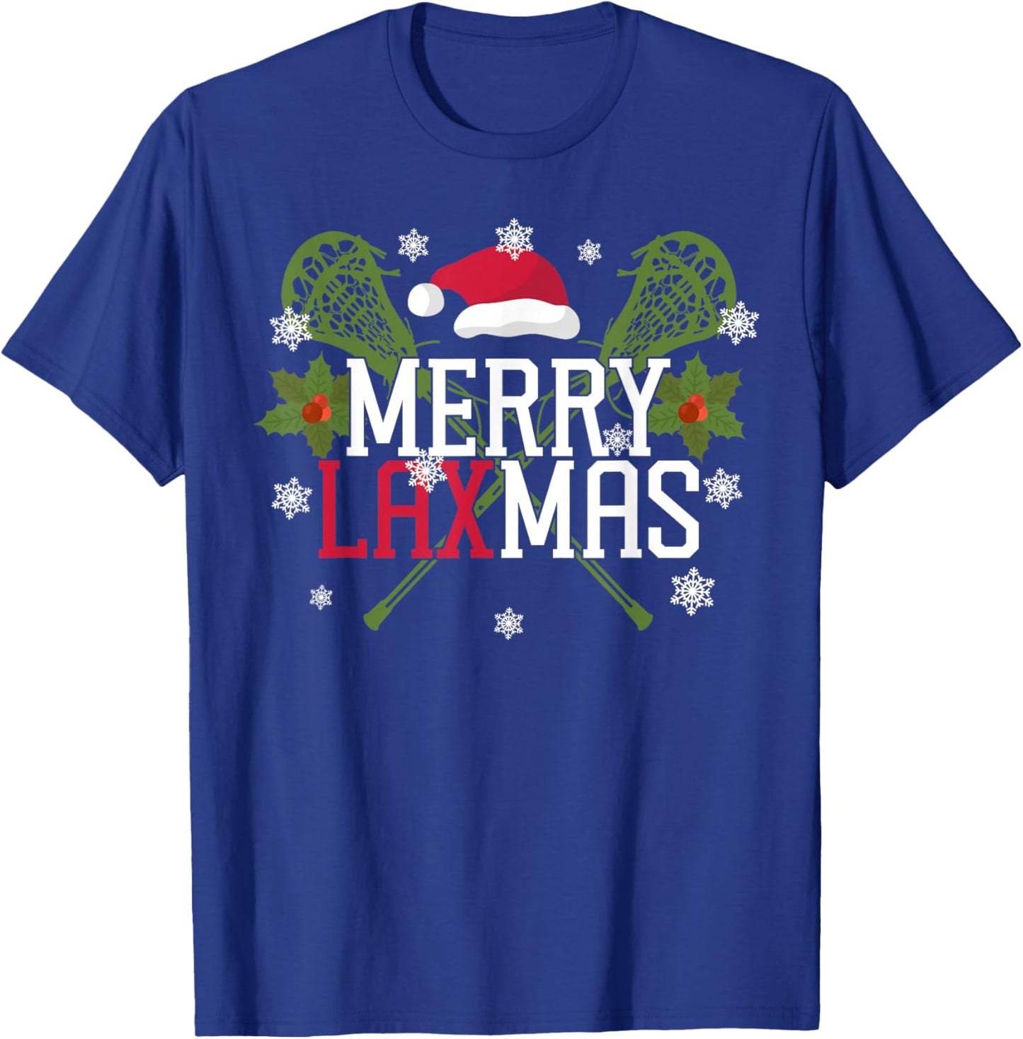 Lacrosse Lax Christmas Merry Lax-Mas T-Shirt - T-Shirt | Royal