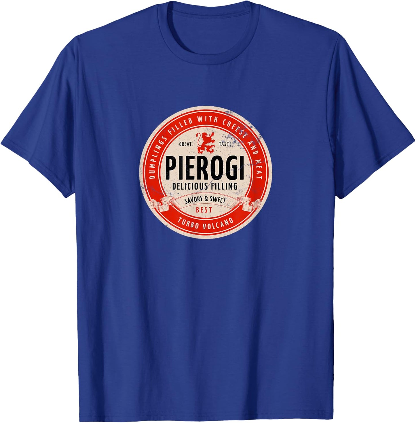 Retro Pierogi Beer Bottle Logo Vintage T-Shirt - T-Shirt | Royal