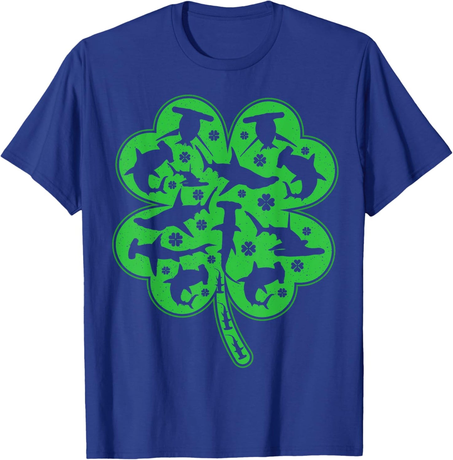 Irish Shamrock Leaf Hammerhead Shark St. Patrick's Day T-Shirt - T-Shirt | Royal