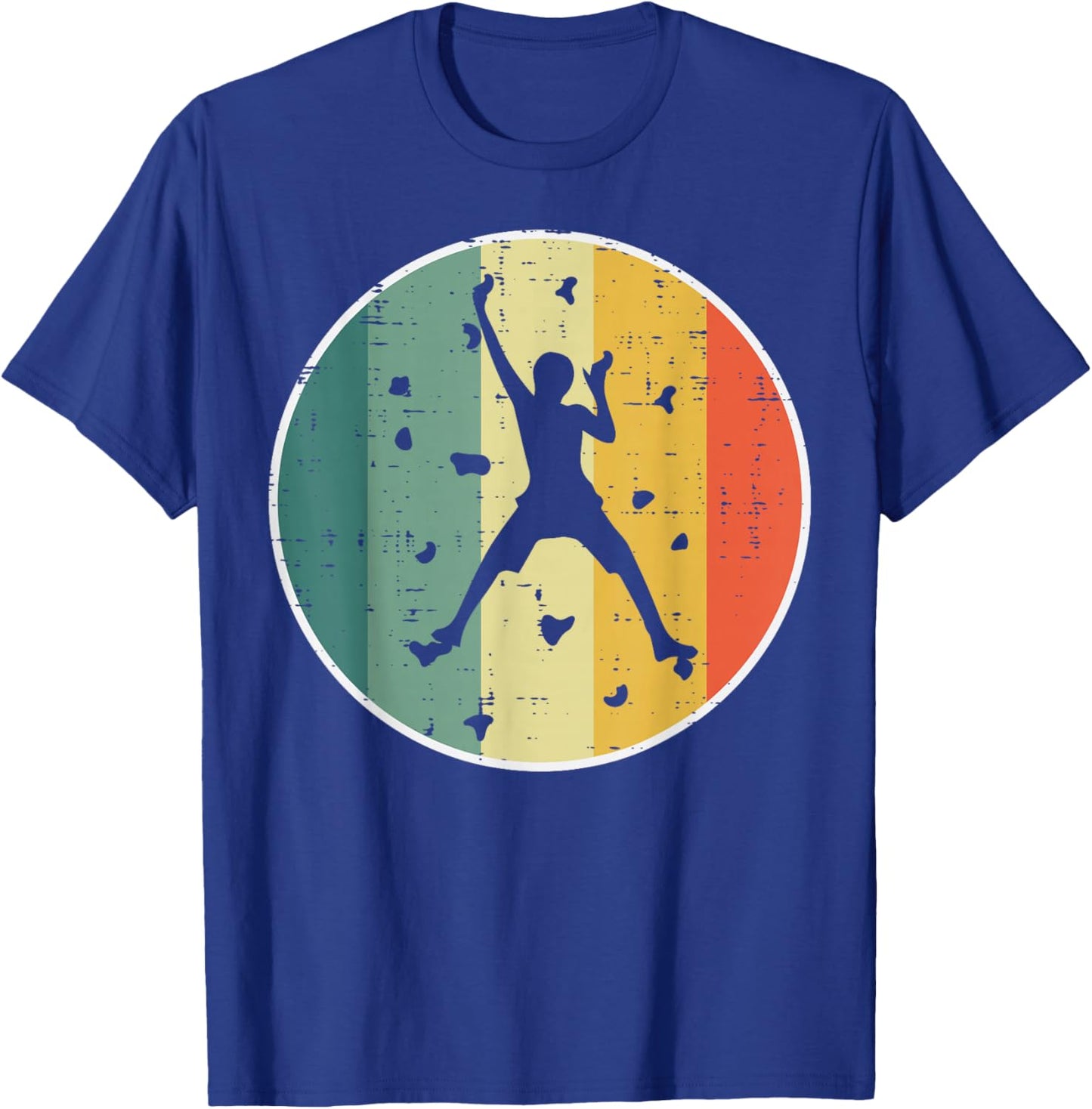 Wall Climbing Retro Rock Climber Bouldering Men Women Kids T-Shirt - T-Shirt | Royal