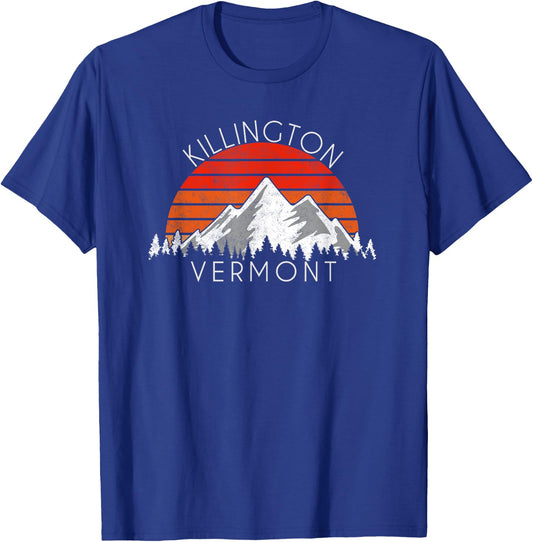 Retro Vintage Killington, Vermont Distressed T-Shirt - T-Shirt | Royal