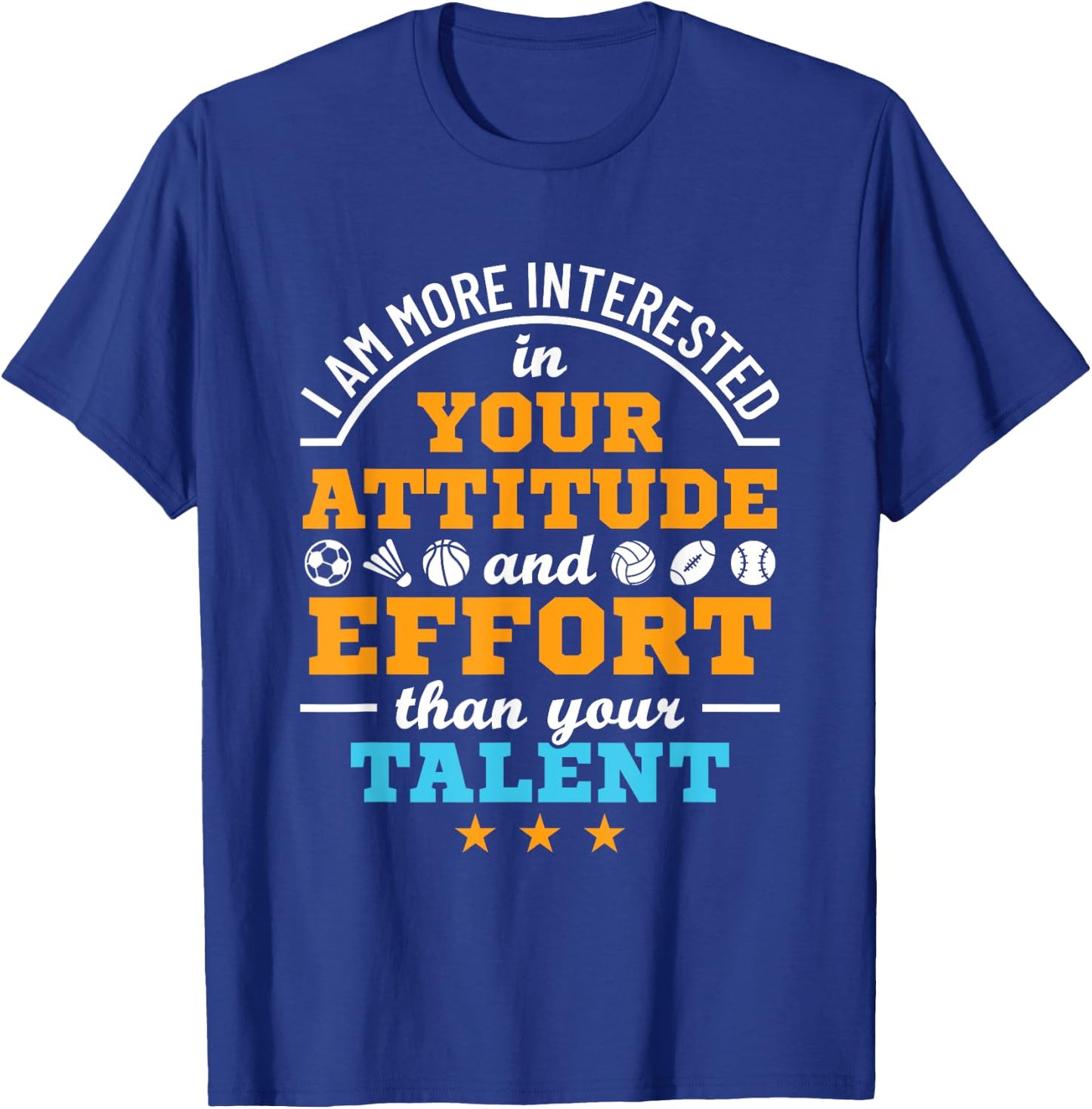 PE Teacher More Interested in Attitude and Effort Motivation Women Girls Kids T-Shirt - T-Shirt | Royal