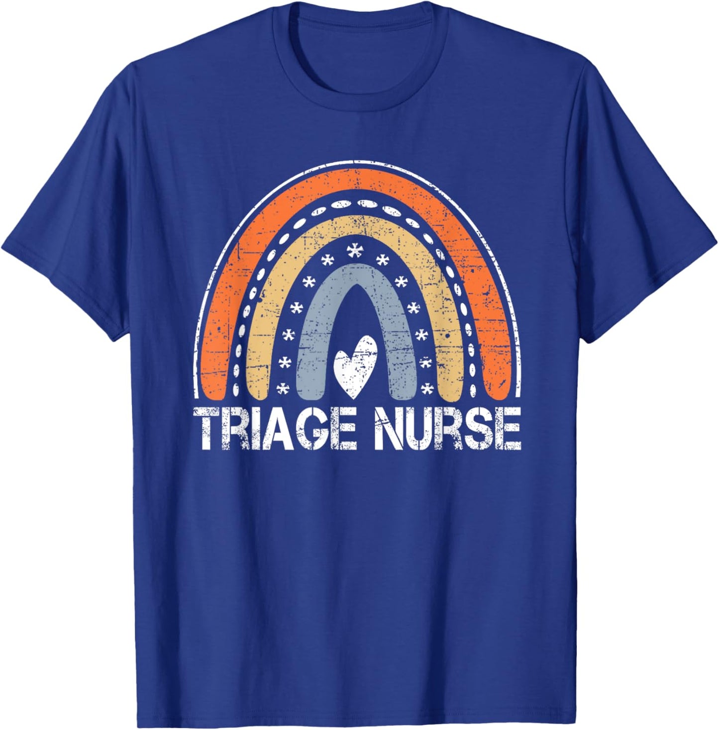 Funny Job Title Worker Vintage Rainbow Triage Nurse T-Shirt - T-Shirt | Royal