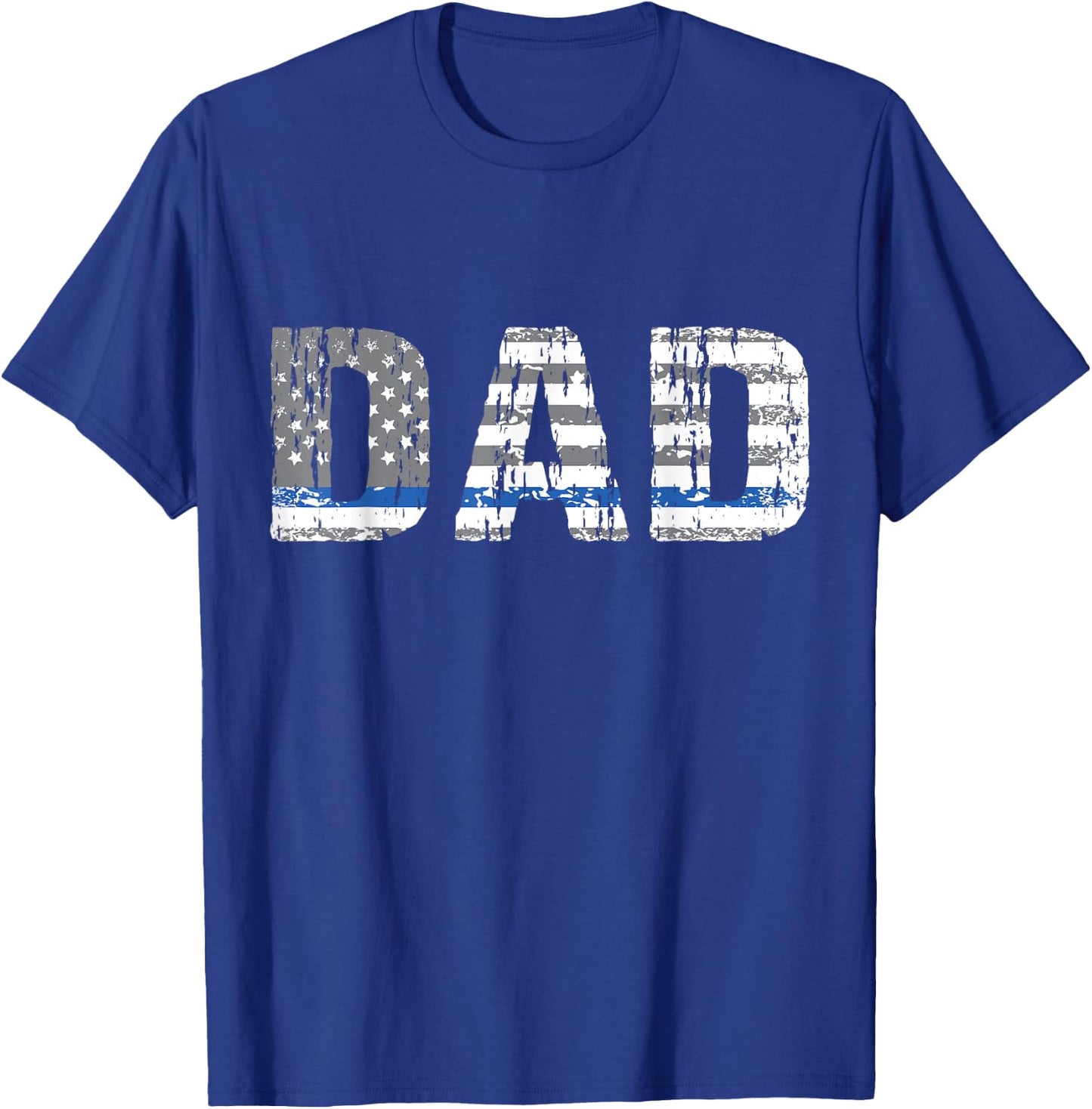 Thin Blue Line Police Dad Police Officer Supporter Father T-Shirt - T-Shirt | Royal