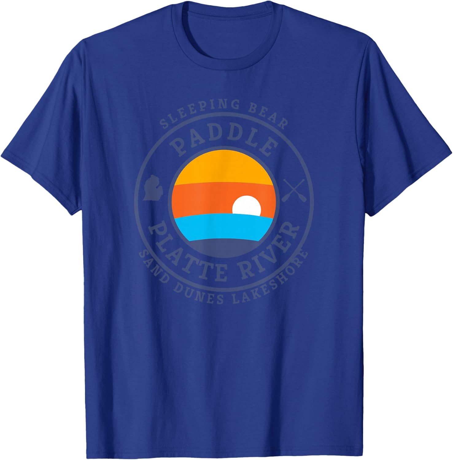 Paddle the Platte RIver Michigan T-Shirt - T-Shirt | Royal