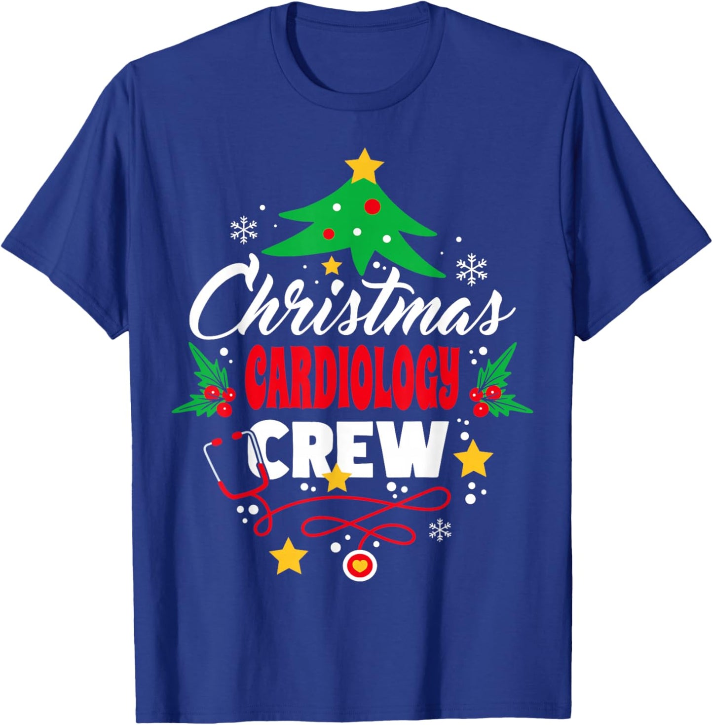 Cardiac Nurse Christmas Tree Cardiology Crew Nurse T-Shirt - T-Shirt | Royal