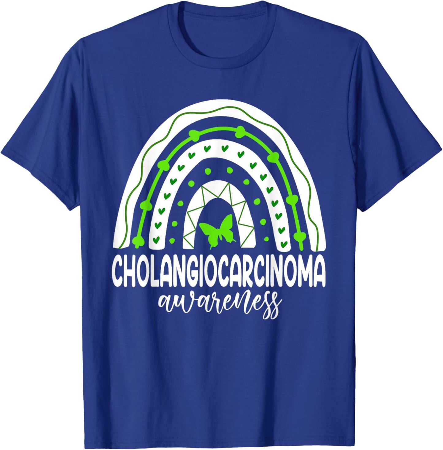 We wear Green Rainbow For Cholangiocarcinoma Awareness T-Shirt - T-Shirt | Royal