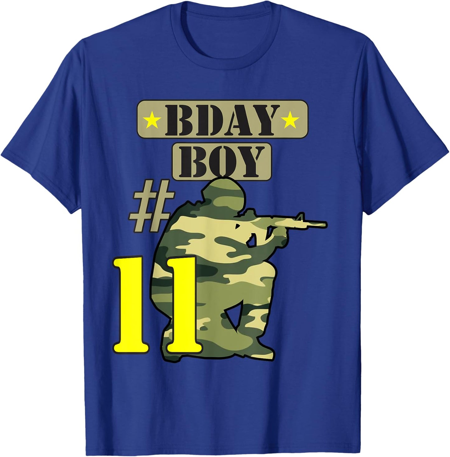 11Th Birthday Boy Camo -Eleven years old -Camouflage T-Shirt - T-Shirt | Royal