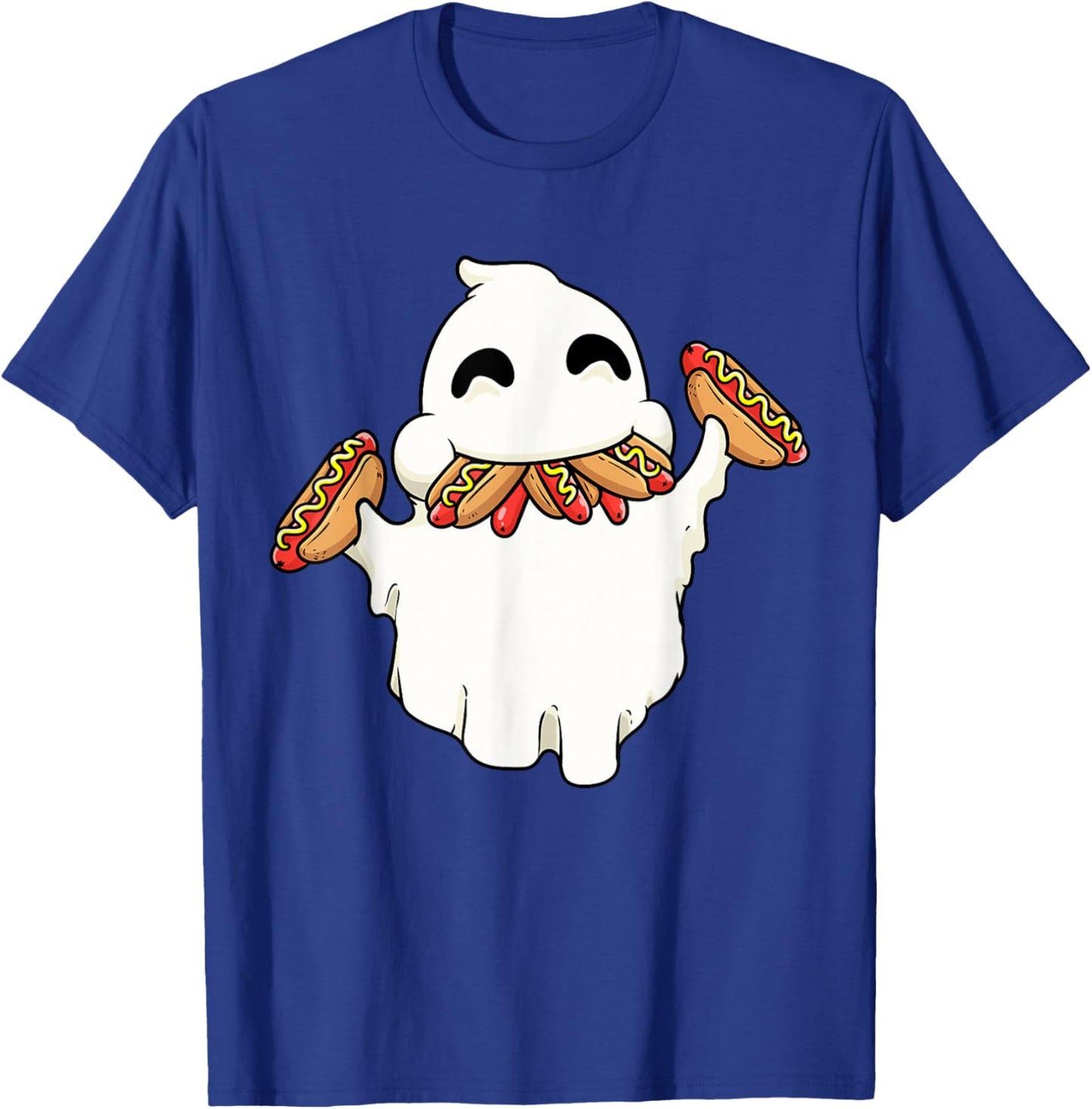 Funny Ghost With Hot Dogs Halloween Hotdog Lover Food Kids T-Shirt - T-Shirt | Royal