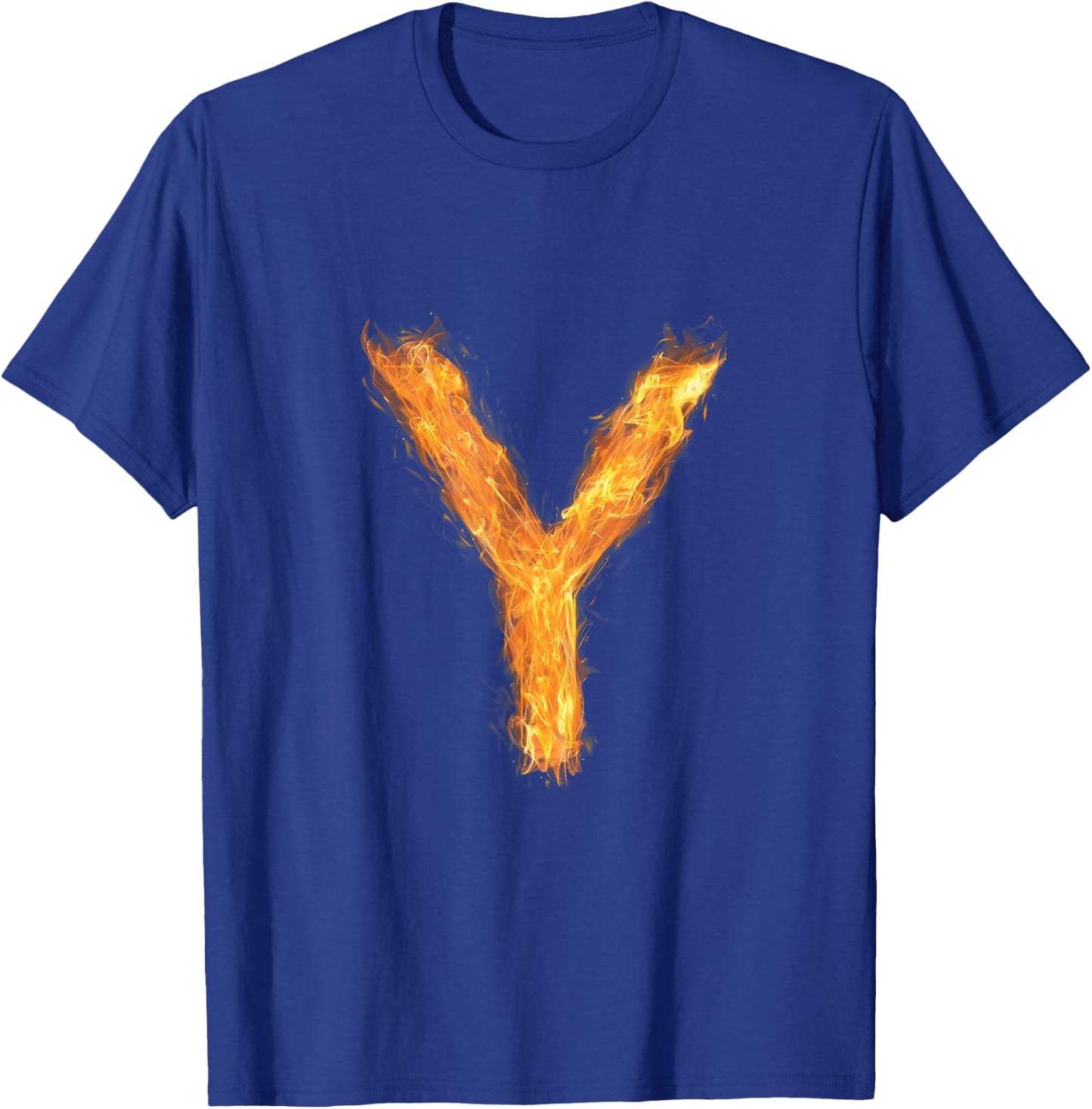 Letter Y Alphabet First Name Consonant Fire Flame Gift T-Shirt - T-Shirt | Royal