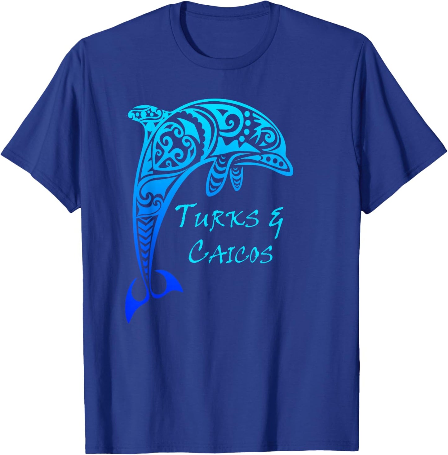 Turks & Caicos Vintage Tribal Dolphin Vacation T-Shirt - T-Shirt | Royal