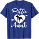 Pittie Aunt Cute Pitbull Auntie Heart Love Pit Bull Lover T-Shirt - T-Shirt | Royal
