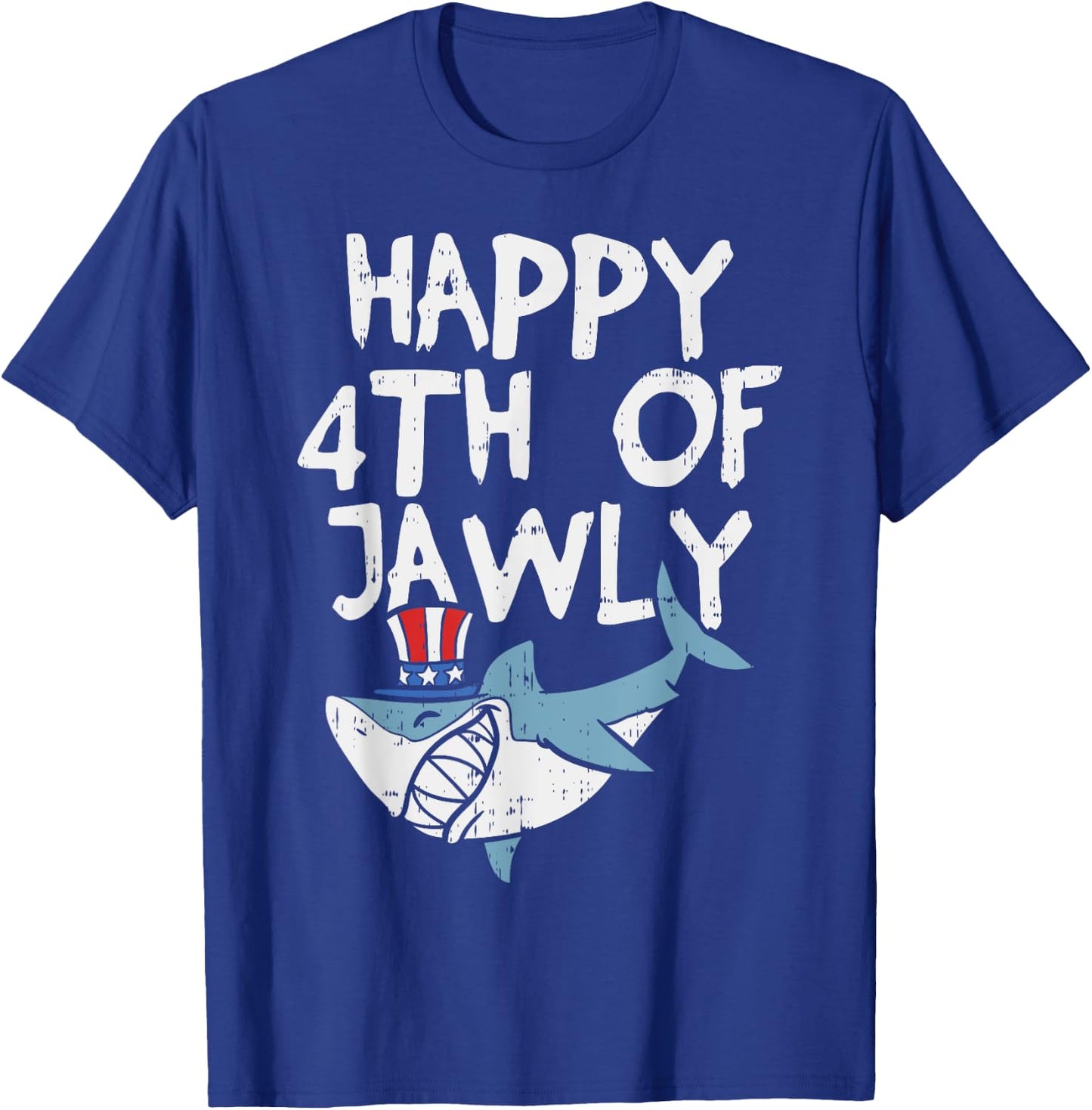 Happy 4th Of Jawly Shark Animal 4th Of July USA Patriot Boy T-Shirt - T-Shirt | Royal