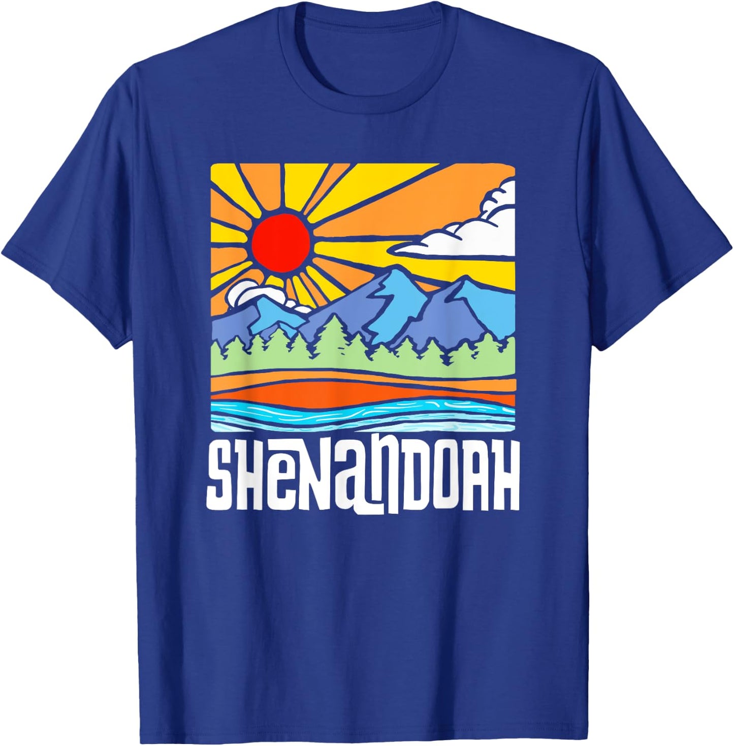 Shenandoah National Park Artistic Nature & Mountains Vintage T-Shirt - T-Shirt | Royal