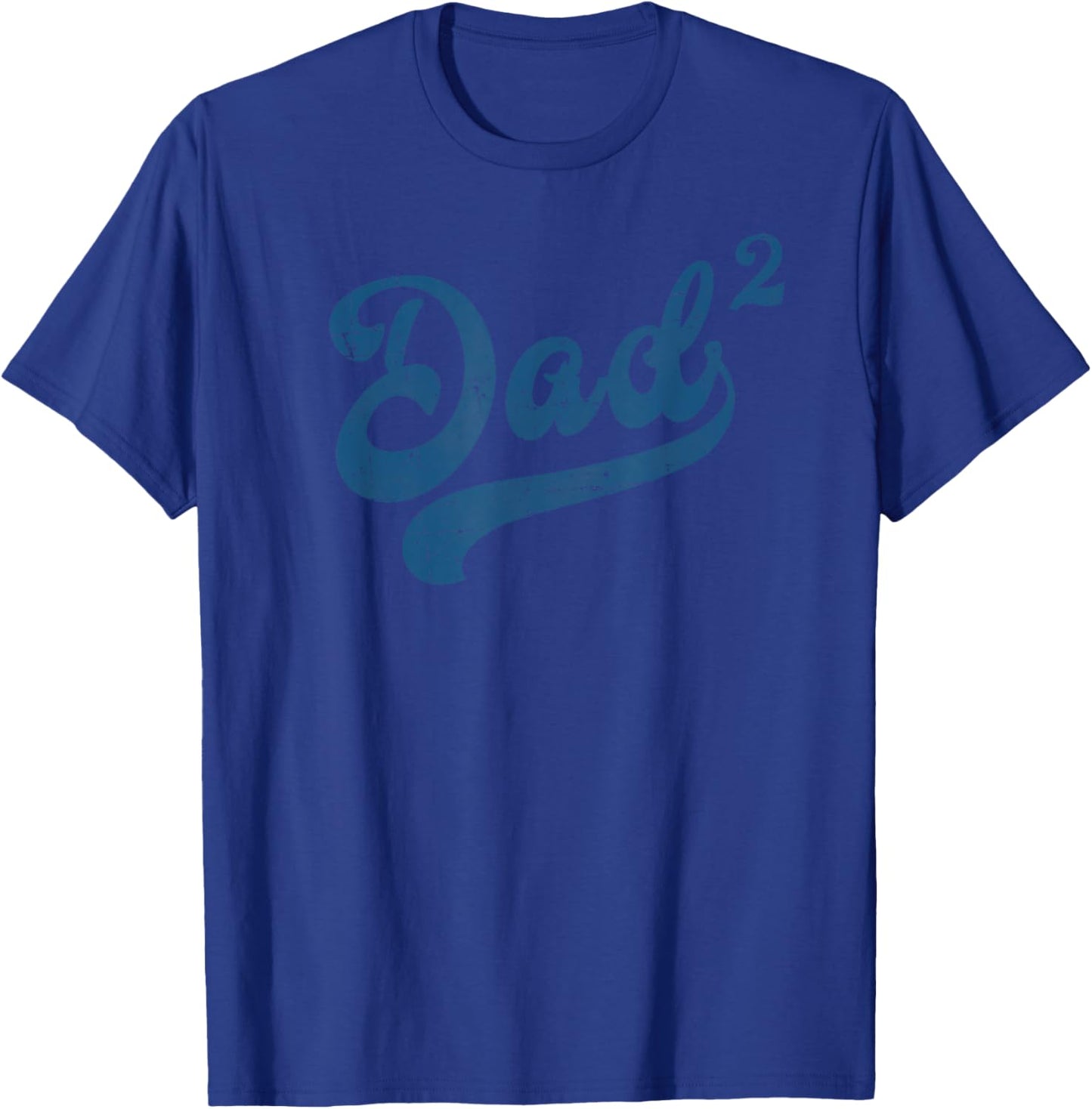 Dad2 Squared Vintage Father's Day Daddy of 2 Kids Father T-Shirt - T-Shirt | Royal