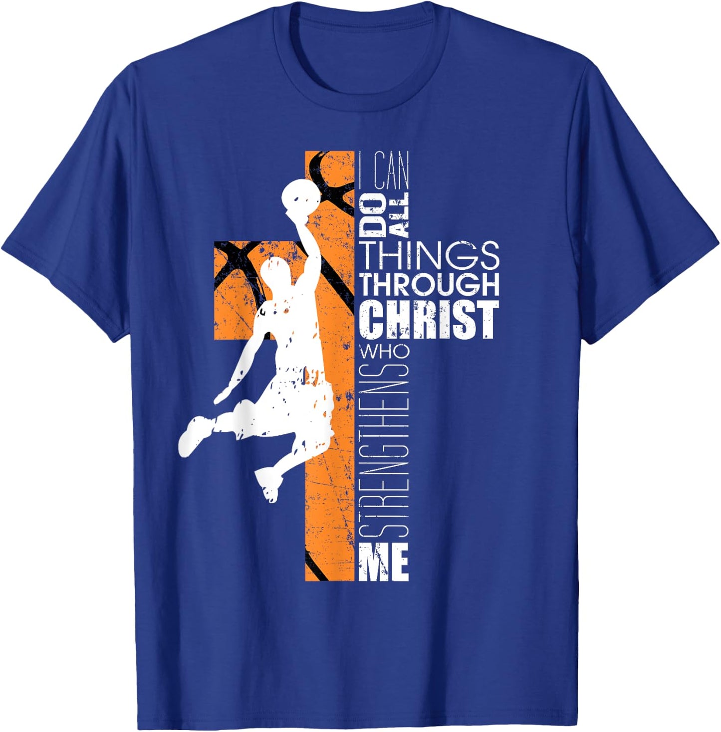Christian Basketball Shirts Men Women Kids Cross Gifts Youth T-Shirt - T-Shirt | Royal