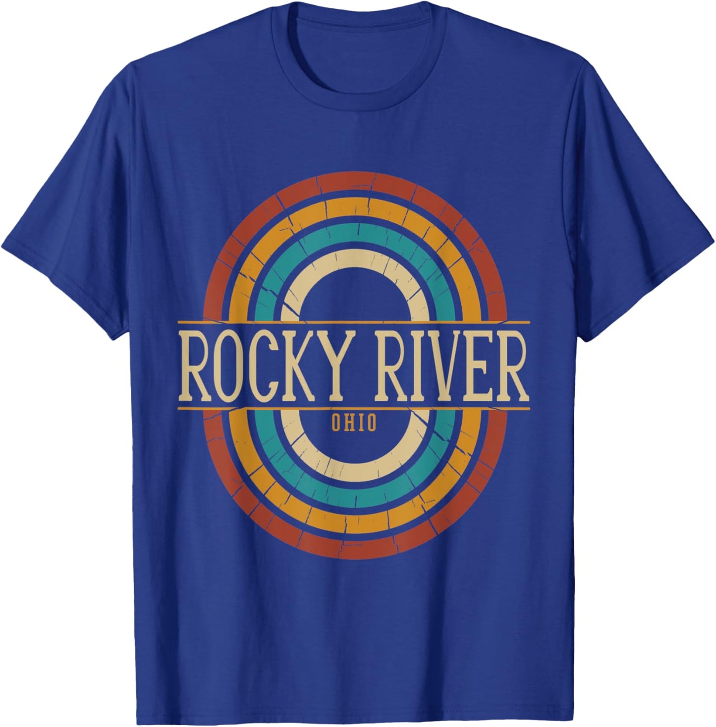 Vintage Retro Rocky River Ohio OH Souvenirs T-Shirt - T-Shirt | Royal