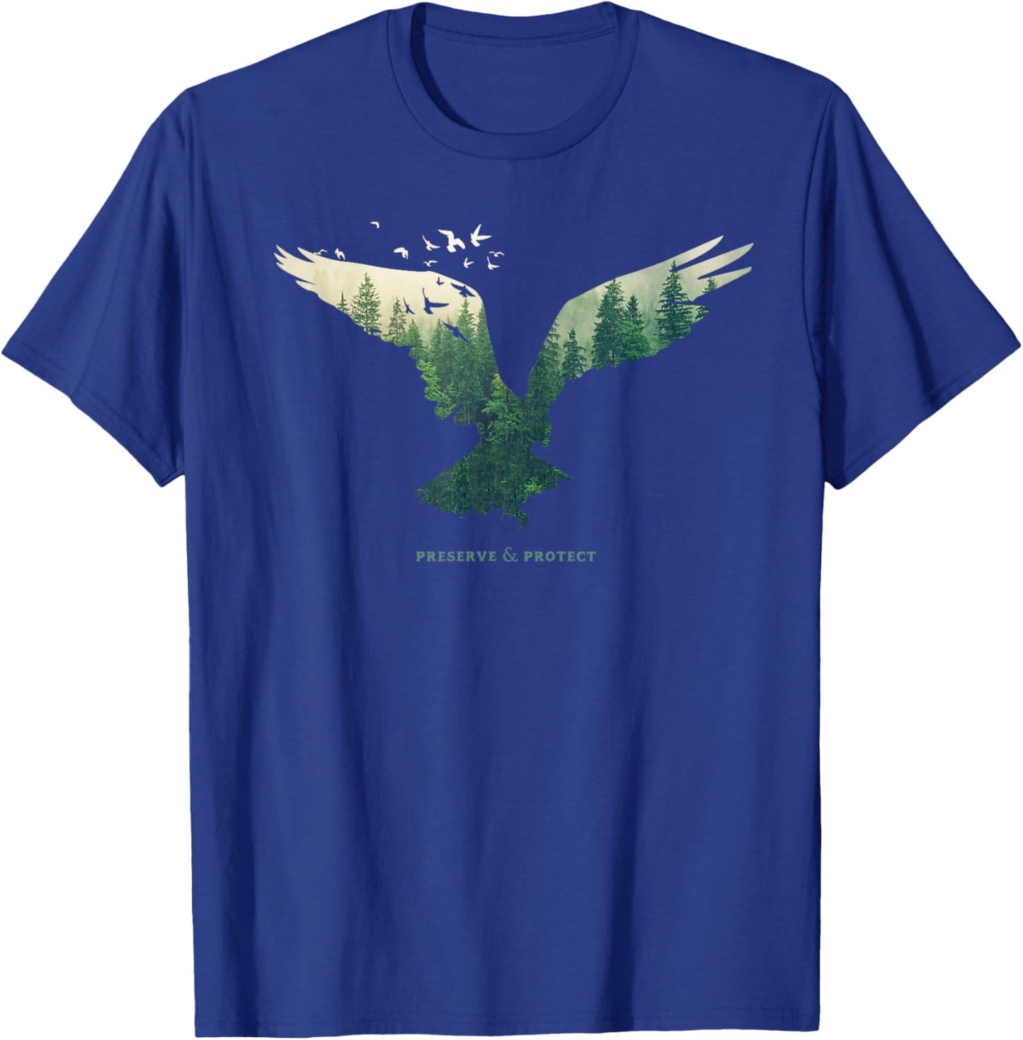 Preserve & Protect Vintage National Park Eagle Bird T-Shirt - T-Shirt | Royal