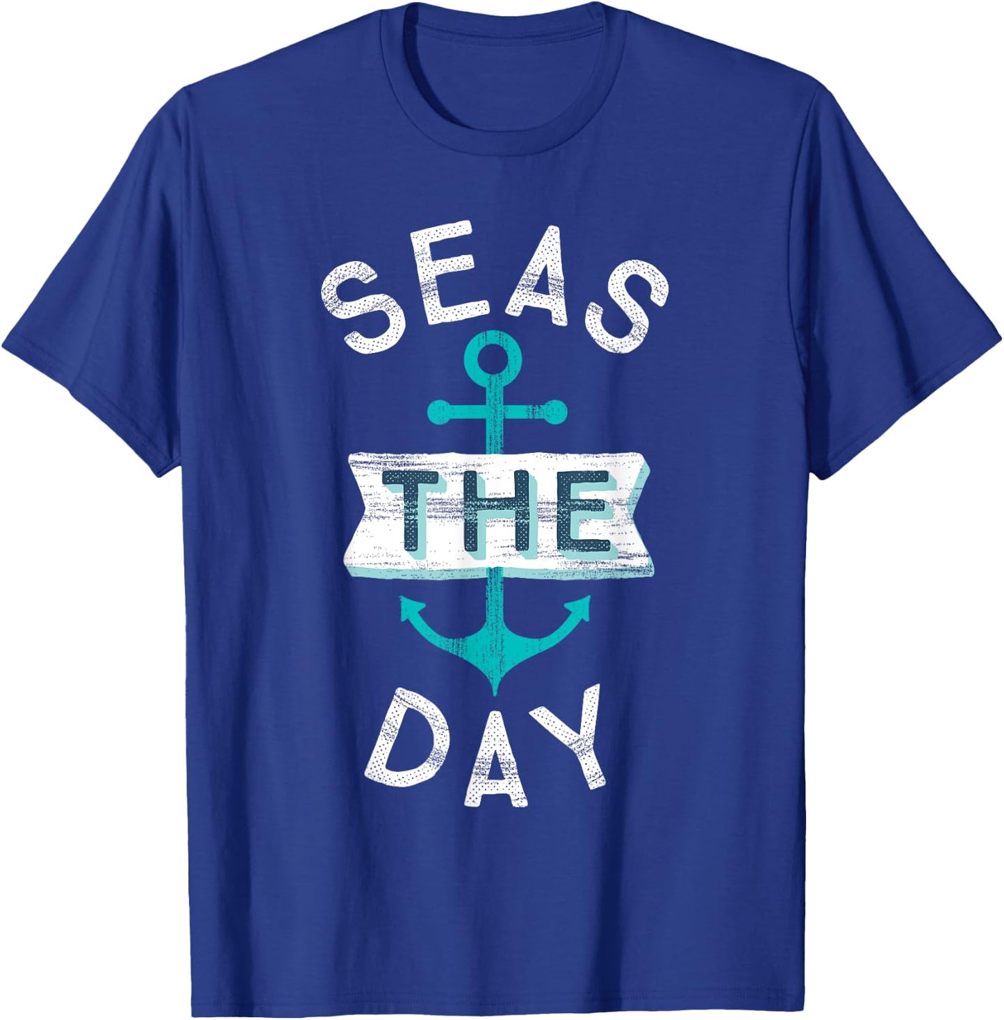 Funny Cruise Shirt Saying Seas Day Teal Nautical Anchor Gift T-Shirt - T-Shirt | Royal
