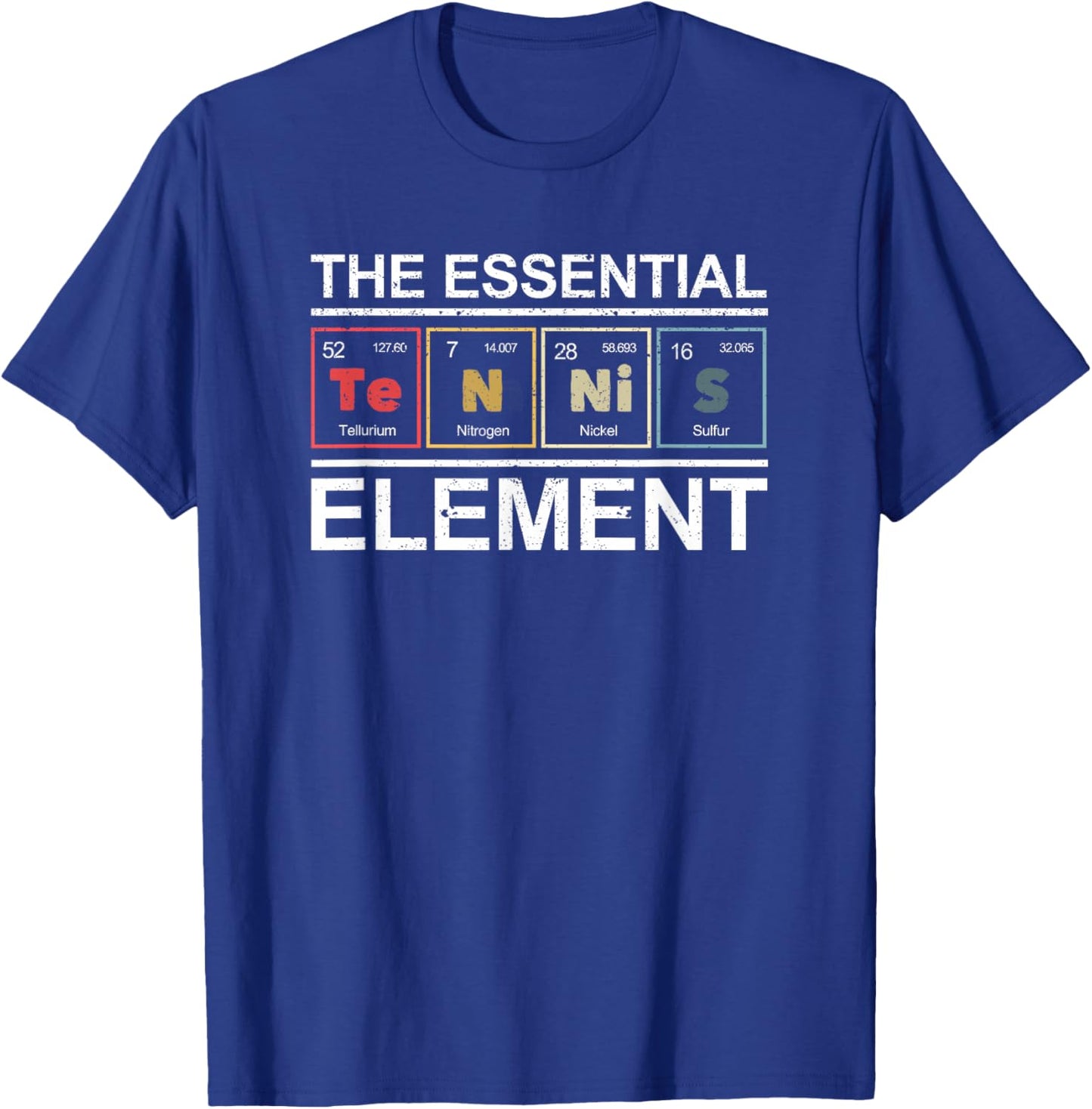 Tennis The Essential Element Chemistry Periodic Table System T-Shirt - T-Shirt | Royal