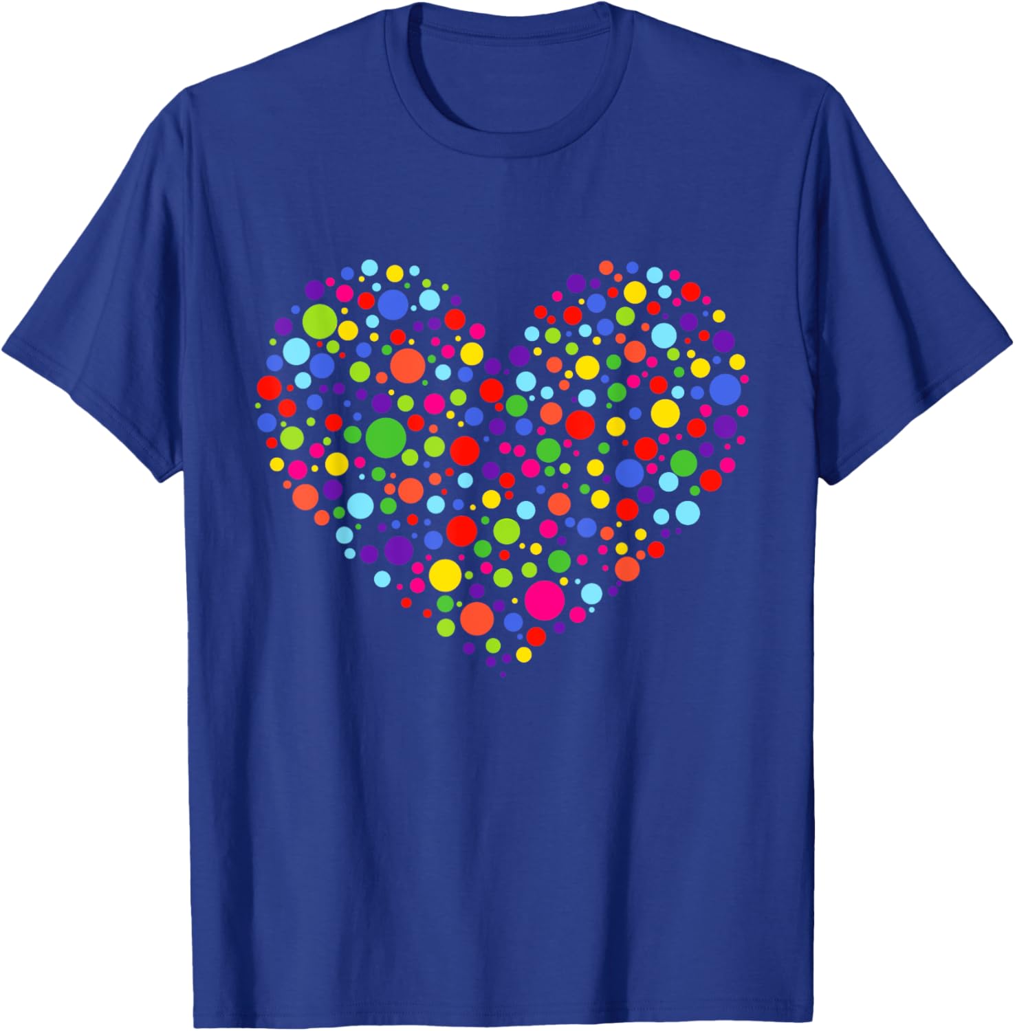 Happy Dot Day Heart Colorful Polka Dot Women Teen Girl Kids T-Shirt - T-Shirt | Royal