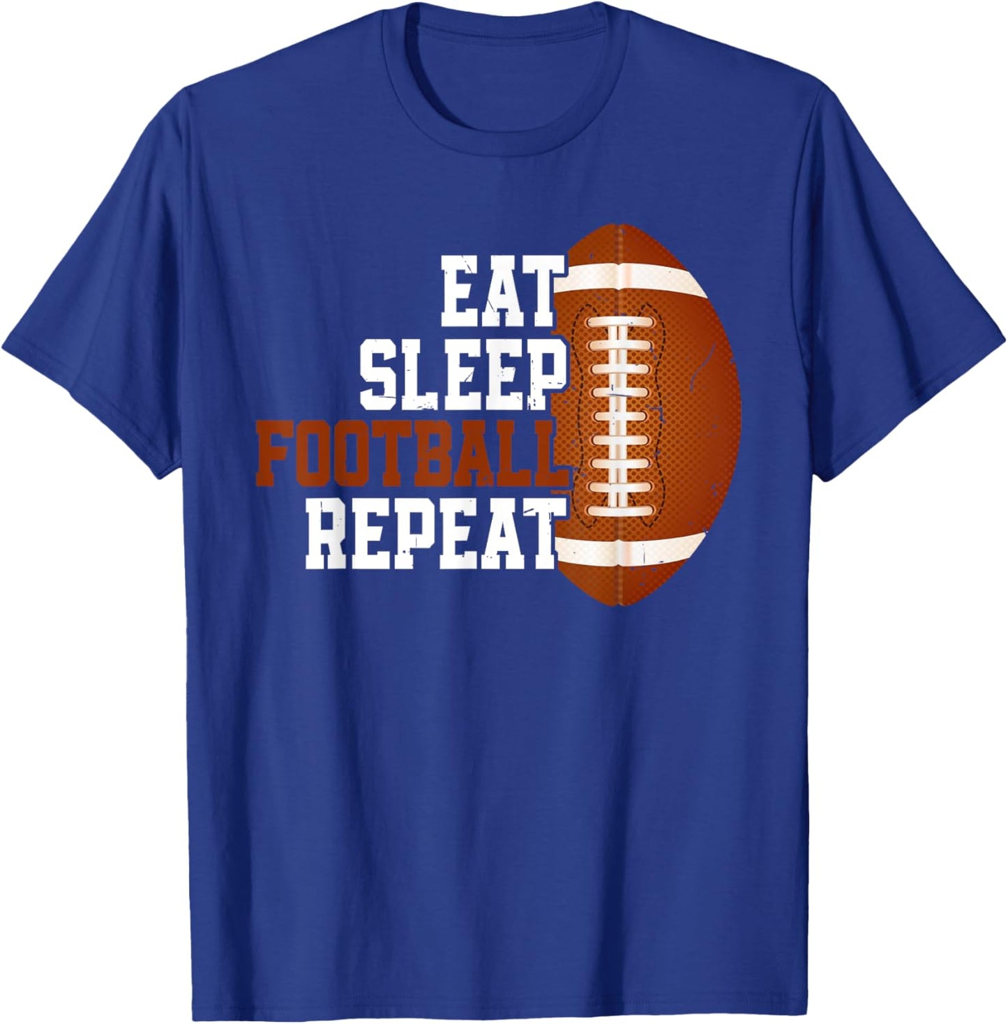 Eat Sleep Football Repeat Youth Shirt Kids Boys Girls Adult T-Shirt - T-Shirt | Royal