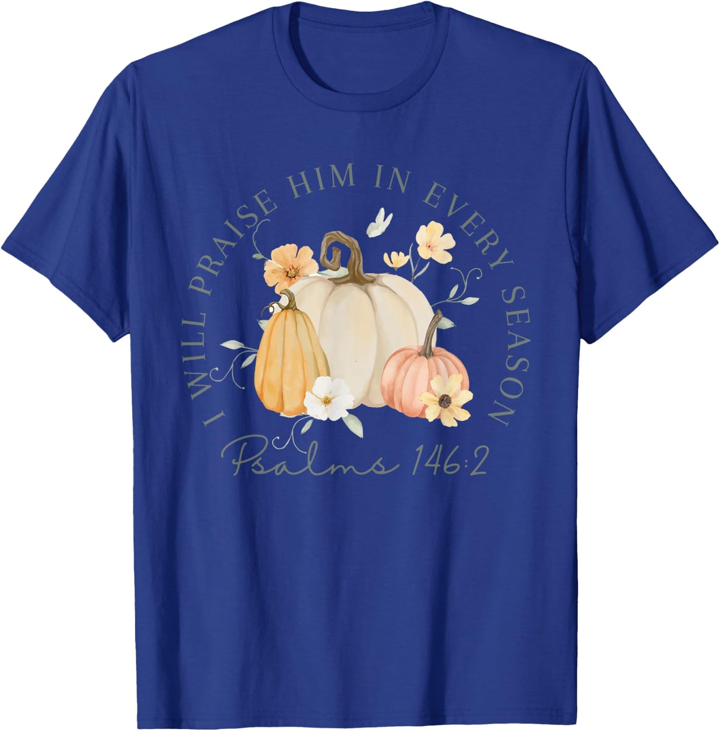 Fall Thanksgiving Pumpkin I Will Praise Him In Every Season T-Shirt - T-Shirt | Royal