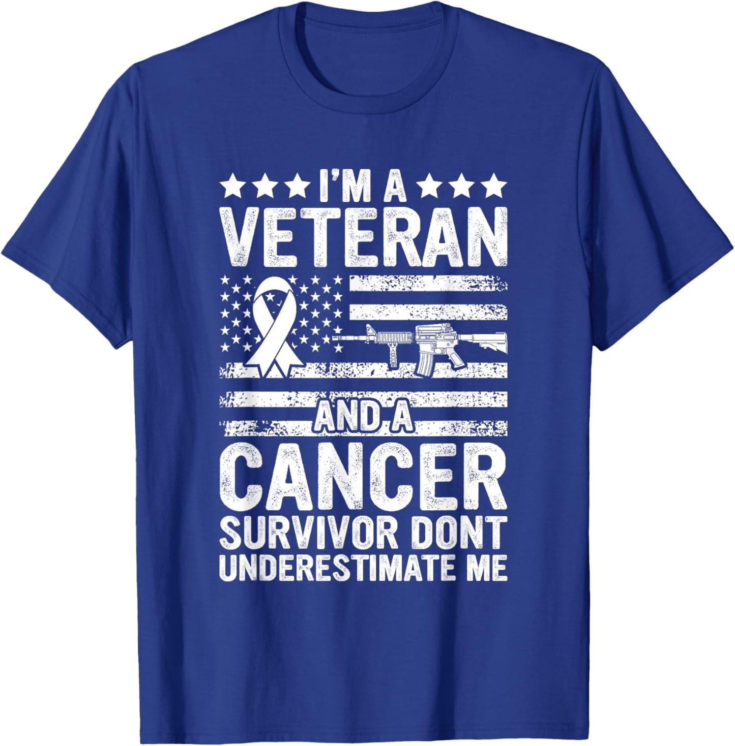 SOMMAS CANCER AWARENESS Cancer Survivor Veteran Chemotherapy Warrior -Adults Black Short Sleeve Classic Fit T-Shirt - T-Shirt | Royal